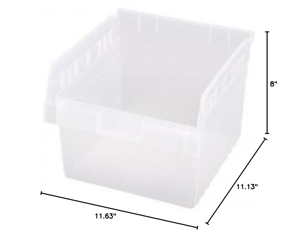 Clear Plastic Storage Bins with Lids - 11.63 x 11.13 x 8 Inches, Stackable Organizer Boxes for Home, Office, Closet & Toy Organization - Durable, See-Through Containers for Easy Storage Solutions