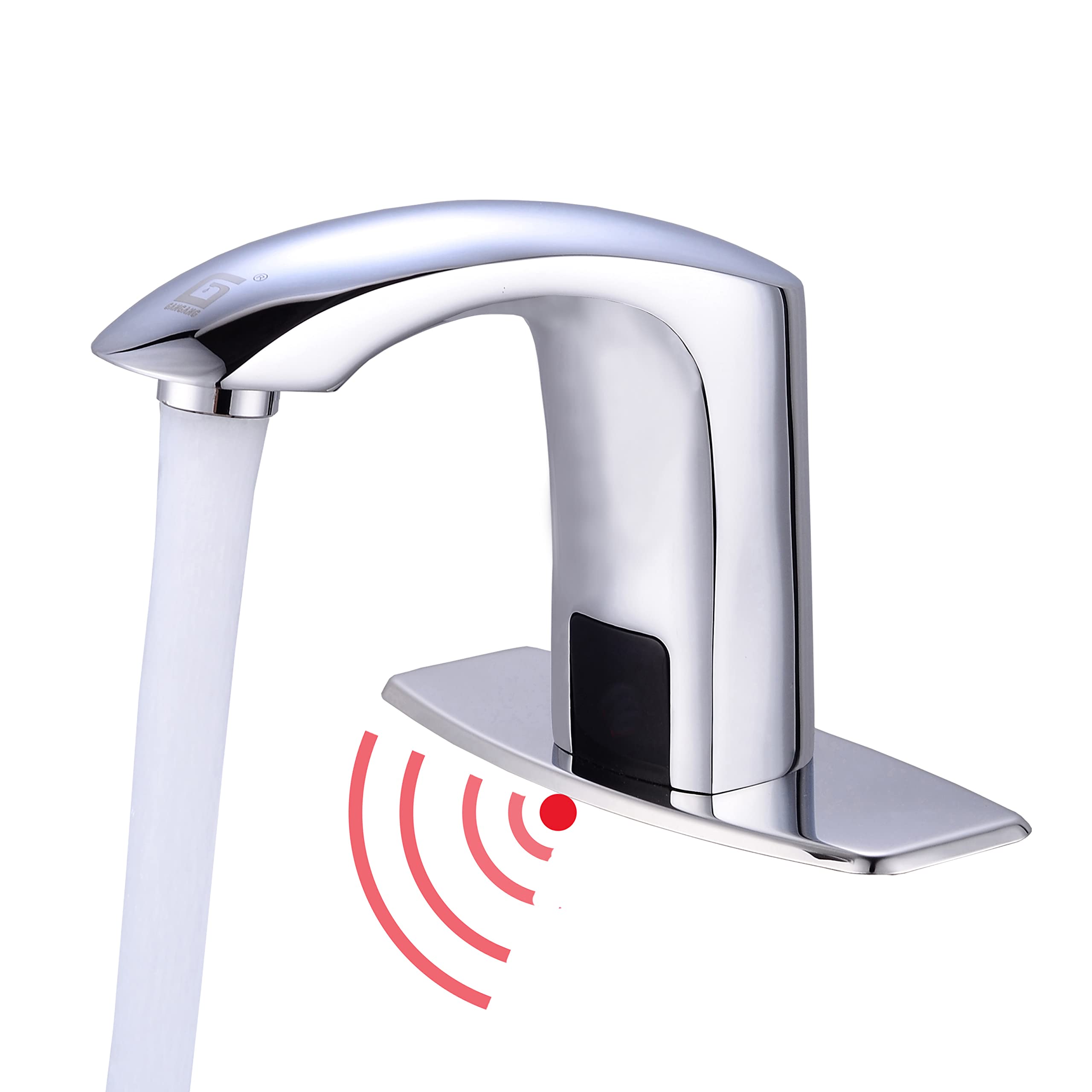 Automatic Touchless Bathroom Sink Faucet - Motion Sensor Hands-Free Mixer Tap with Temperature Control for Hot & Cold Water, Includes Mixing Valve & Cover Plate (FBA 2) - Perfect for Public Restrooms, Hospitals, and Hygienic Home Bathrooms