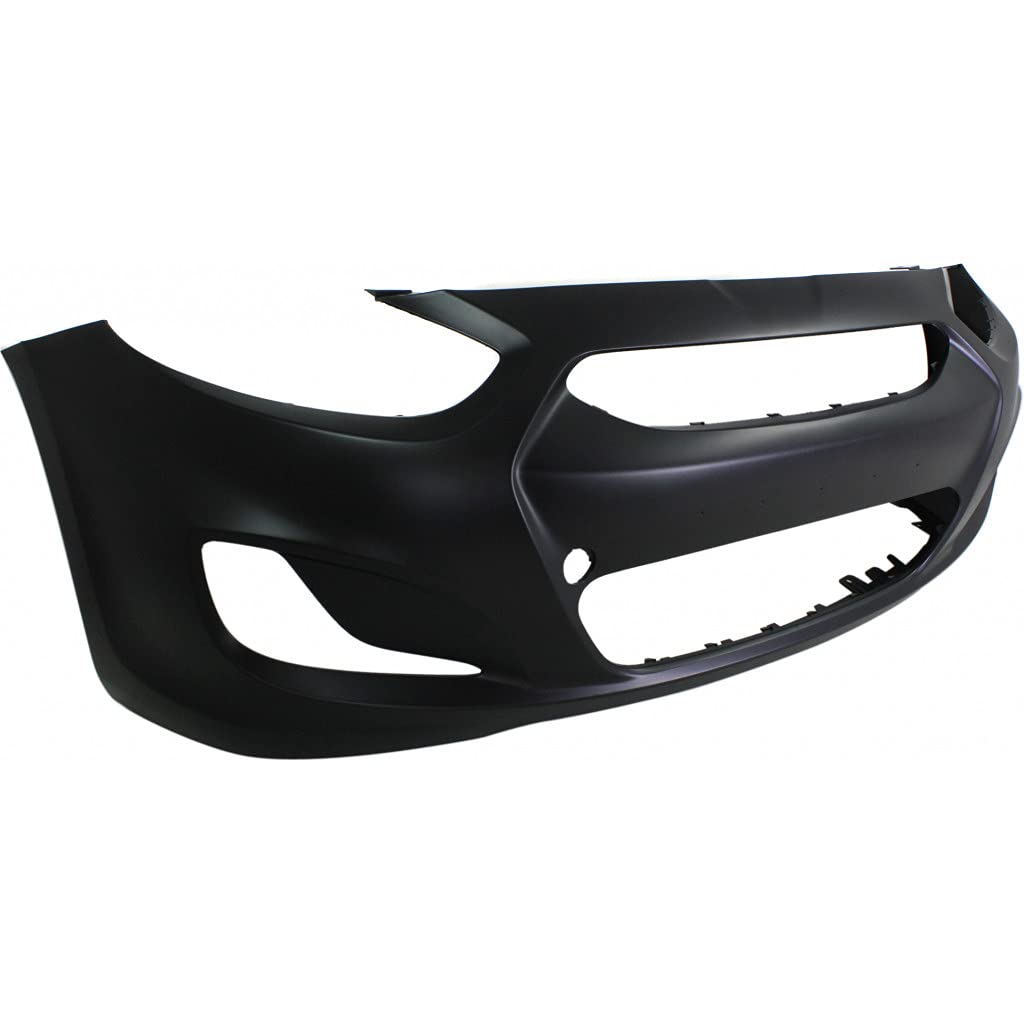 Hyundai Accent Bumper Cover 2012-2014 Front Primed for Hatchback & Sedan with Fog Light Holes | OEM HY1000188 865111R000 | Perfect Fit Replacement for Daily Driving & Commuting