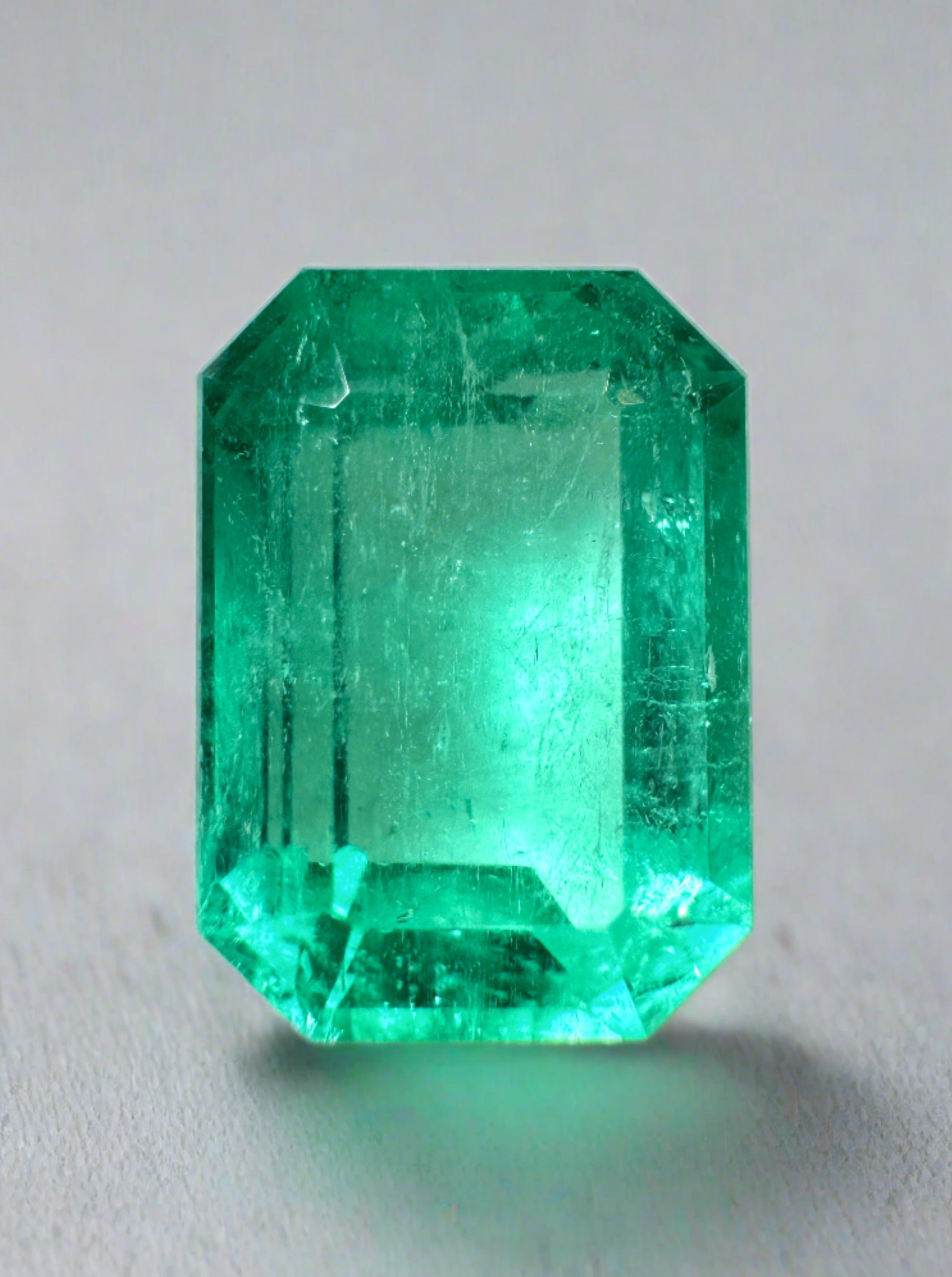 5.54 Carat 12.5x9mm Spring Green Natural Loose Colombian Emerald - Elongated Emerald Cut Gemstone for Jewelry Making, Engagement Rings & Luxury Gifts