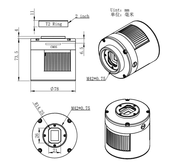 ASI294MM Pro Monochrome Astronomy Camera - High Sensitivity Deep Space Imaging for Astrophotography & Celestial Observation