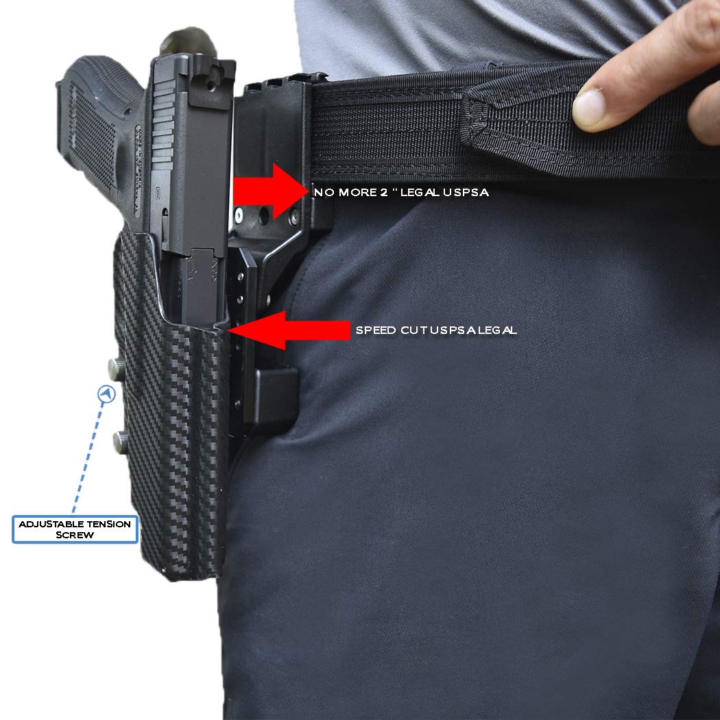 Professional Competition OWB Kydex Holster for SIG P320 Compact/Full & X5 Legion - USPSA, IPSC, 3-Gun Approved - Adjustable Retention & Angle - USPSA Production Division Legal - Perfect for Tactical Training & Competitive Shooting