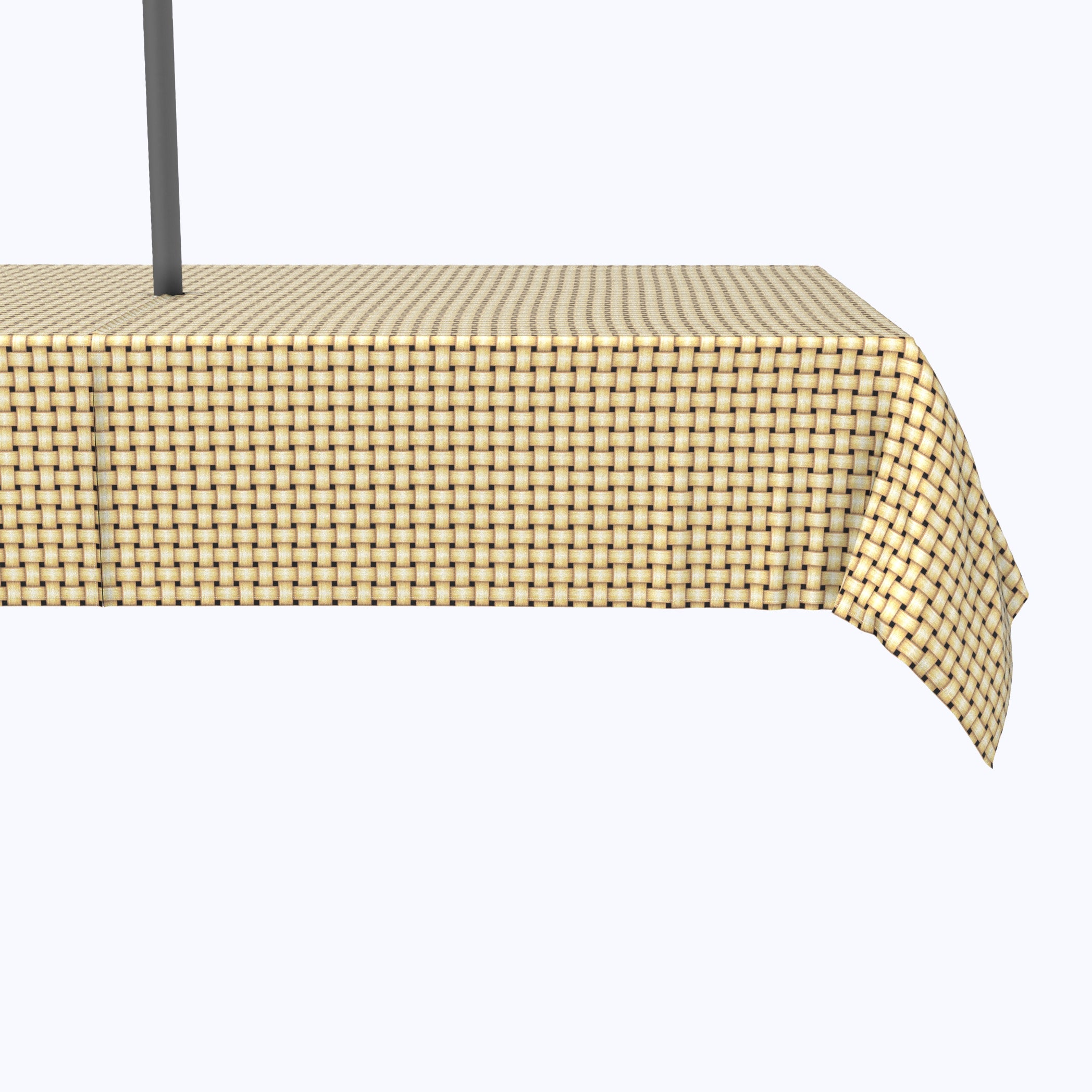 Premium Apple Pie Weave Wicker Outdoor Rectangle Basket - Durable Rattan Storage for Picnics, Patio Decor, and Beach Essentials