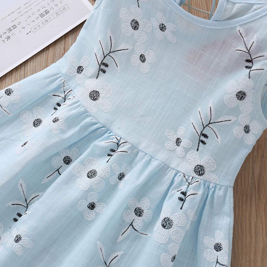**Princess Dresses for Girls - Sleeveless Baby Flower Print Summer Dress | Perfect for Birthday Parties, Photo Shoots & Special Occasions**