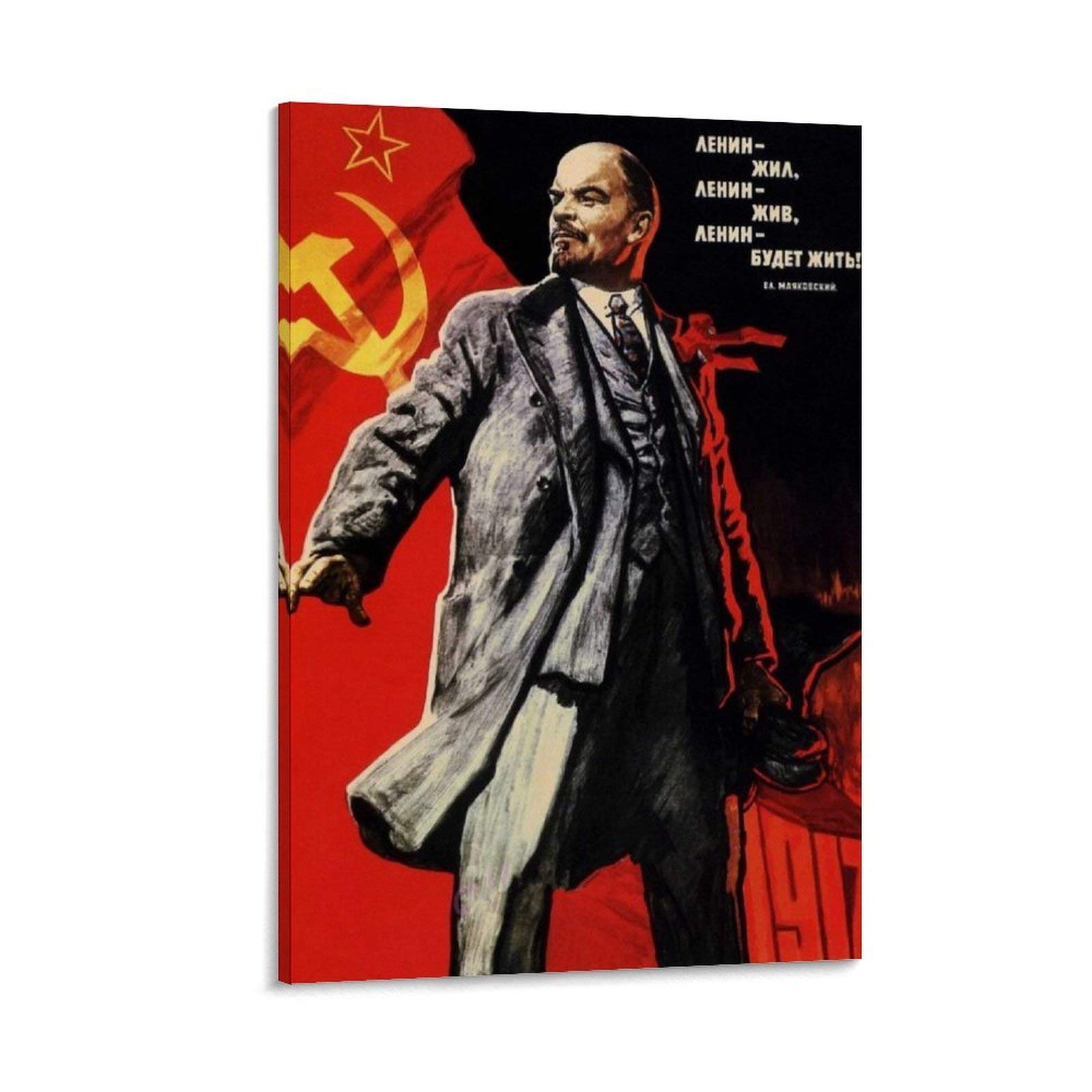 Lenin Forever Soviet Propaganda Poster - Vintage Communist Wall Art Canvas Print - 24x36 Inch (60x90cm) - Home Office Decor, Living Room & Bedroom Wall Painting - Historical Home Decoration for Collectors & History Enthusiasts