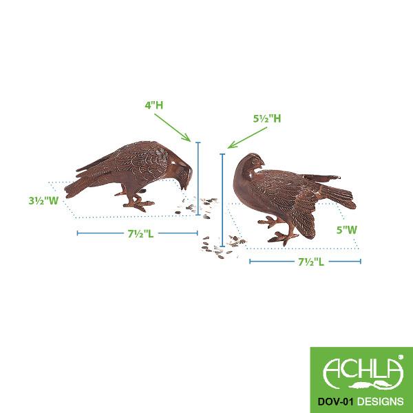 Bronzed Doves Pair - Elegant Decorative Bird Figurines for Home & Garden Decor | Perfect for Wedding Centerpieces, Shelf Displays, and Outdoor Garden Accents