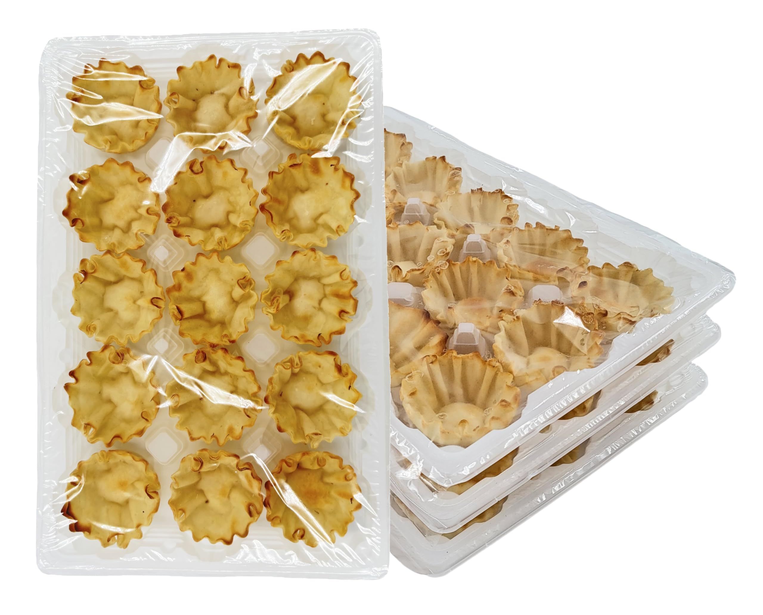 Mini Fillo Dough Shells - 45 Count (15 Per Box x 3) - Perfect for Appetizers, Canapés & Desserts - Great for Parties, Holidays & Entertaining