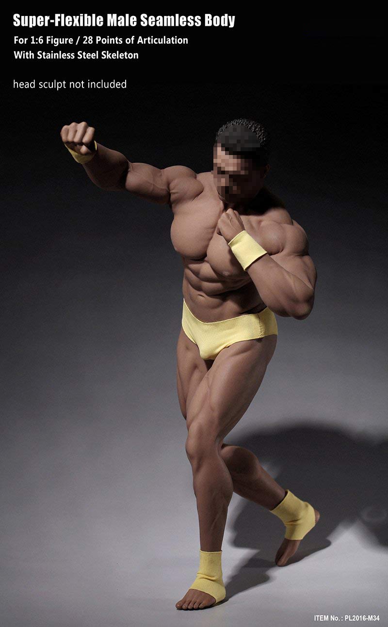 Phicen 1/6 Scale Super Flexible Male Muscular Seamless Body PL2016-M34 - Perfect for Action Figure Collectors, Photography, and Custom Doll Making