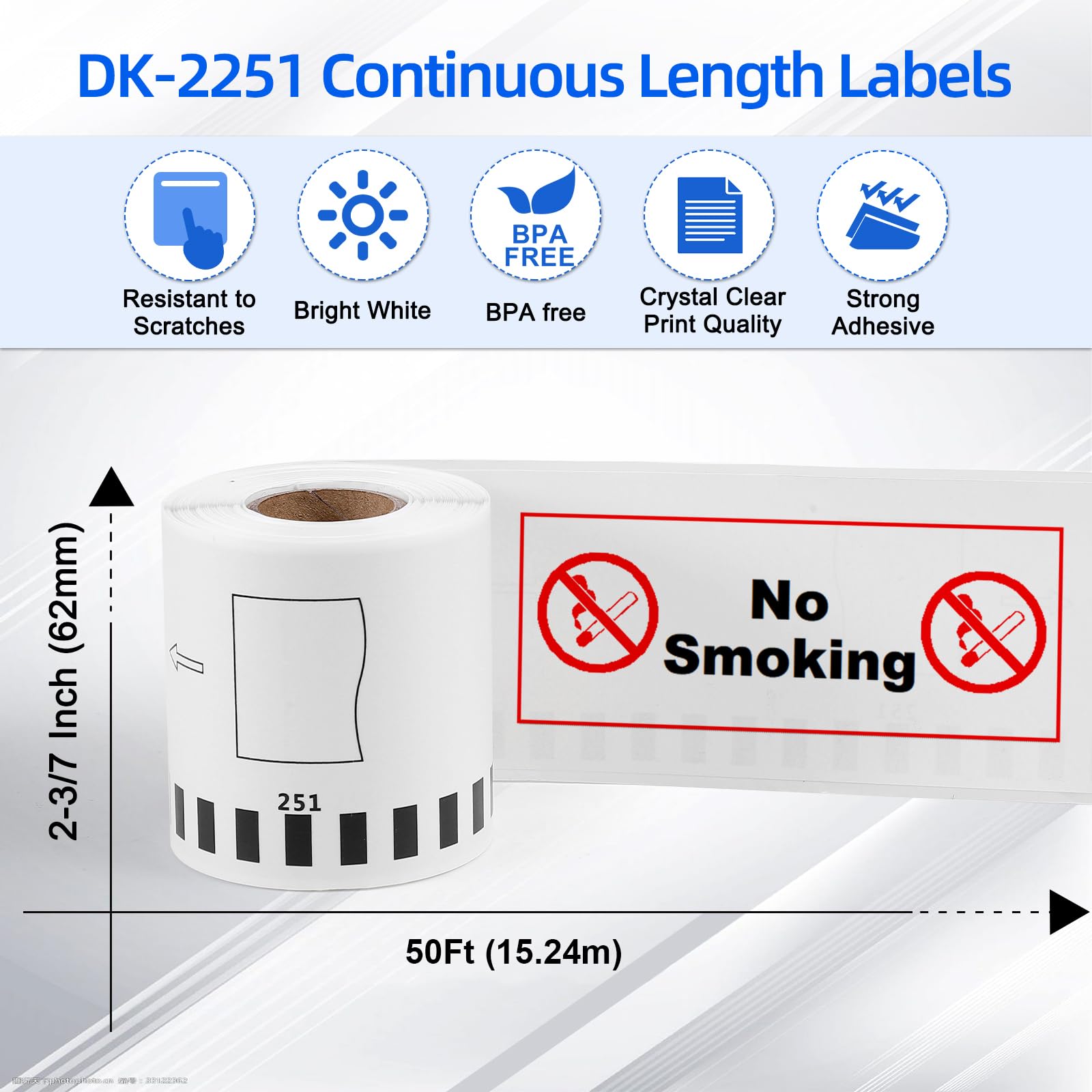 Brother DK-2251 Compatible Label Tape - 2.4
