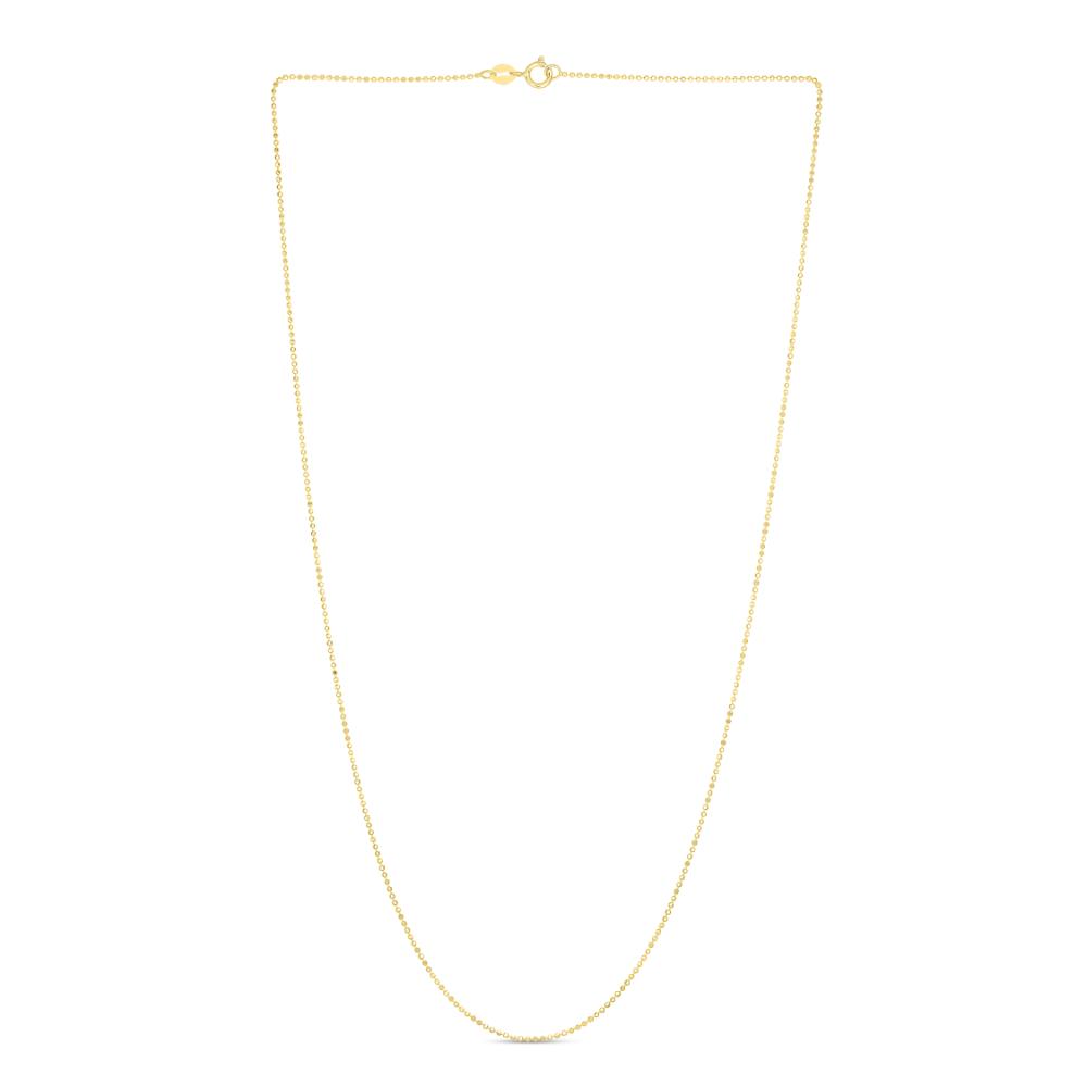 14K Gold 0.9mm Diamond Cut Bead Chain Necklace - Dainty & Elegant Jewelry for Women - Perfect for Layering, Gifts & Everyday Wear
