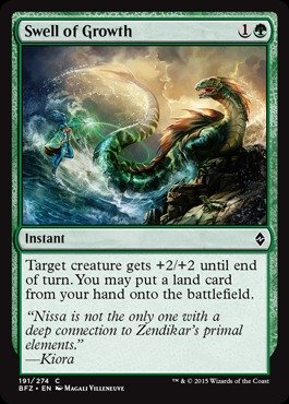Magic The Gathering Swell of Growth (191/274) - Battle for Zendikar Foil Card - MTG Booster Pack Rare for Deck Building & Trading Card Game Battles