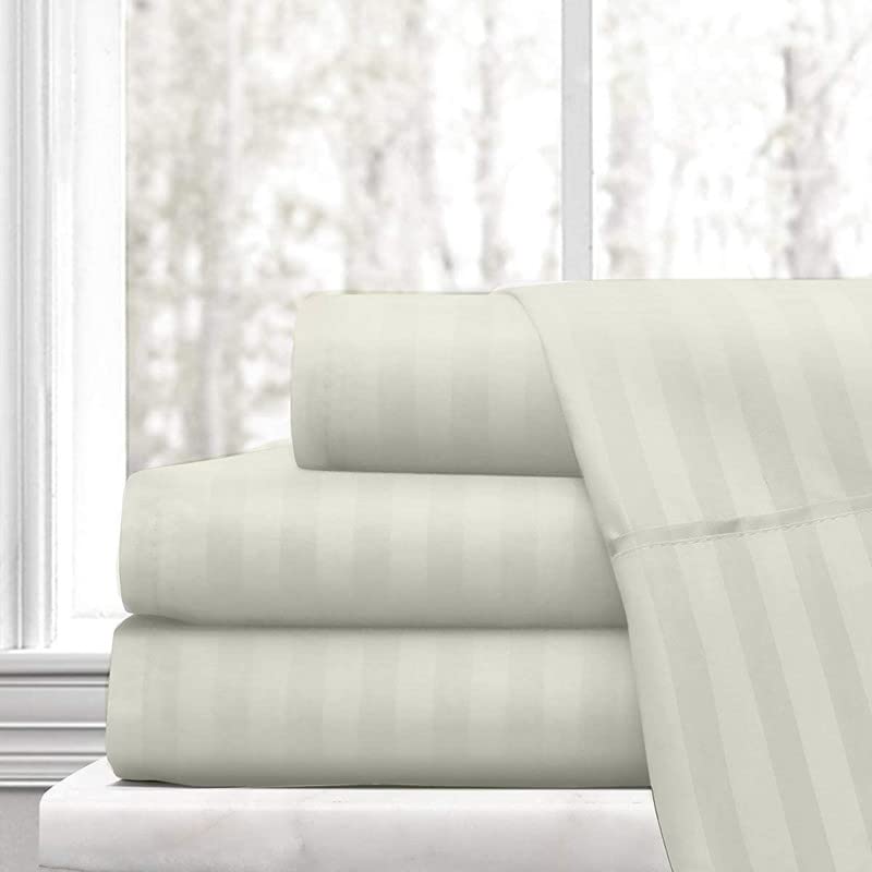 Premium 100% Certified Long Staple Giza Cotton Sheets Set - Short Queen Size for RV & Camper (Fits 15