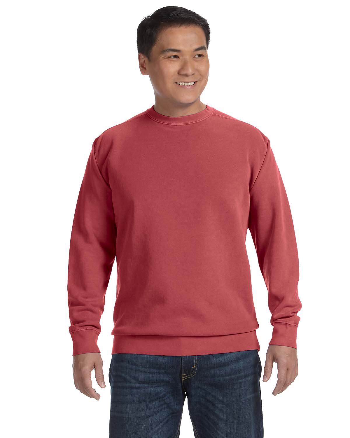 Comfort Colors Chouinard Heavyweight Cotton Blend Sweatshirt for Men & Women - Crimson PgmDye, Large Size | Cozy Casual Wear for Everyday, Outdoor Activities & Layering