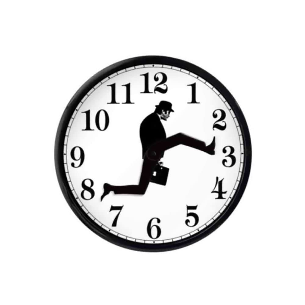GRTE Ministry of Silly Walks Clock - Funny Silent Wall Watch | Novelty Home Decor for Living Room, Bedroom, Kitchen & Office | Unique Gift for Monty Python Fans & Comedy Lovers | Perfect for Themed Parties & Geek Home Decor