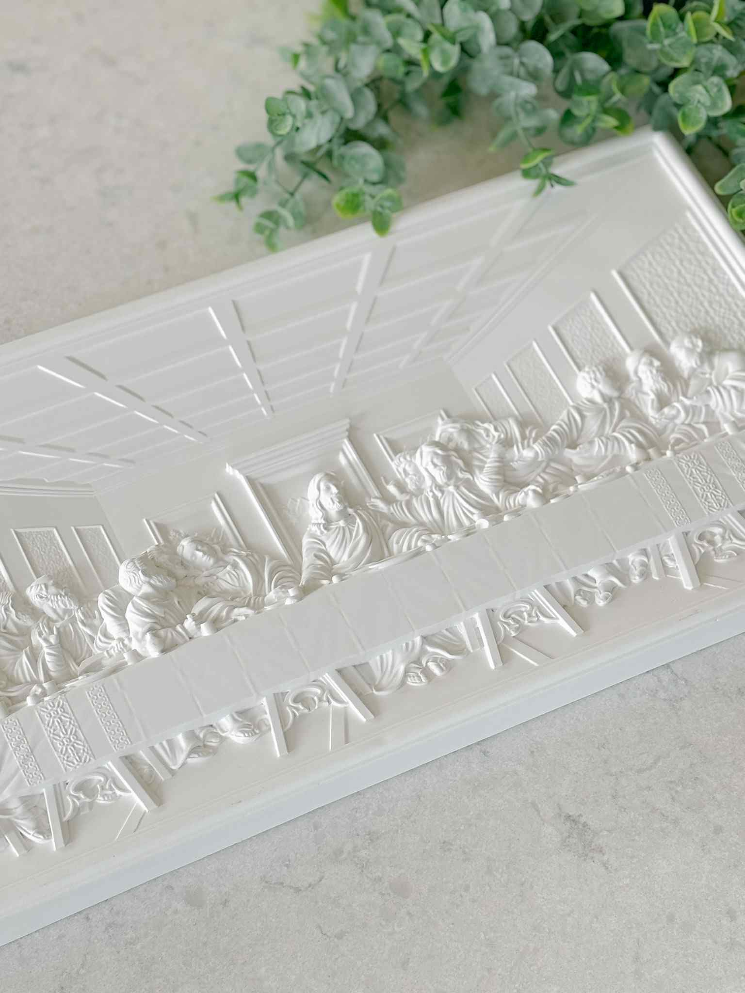 The Last Supper Wall Plaque - White Religious Home Decor for Christian Gifts & Church Interiors