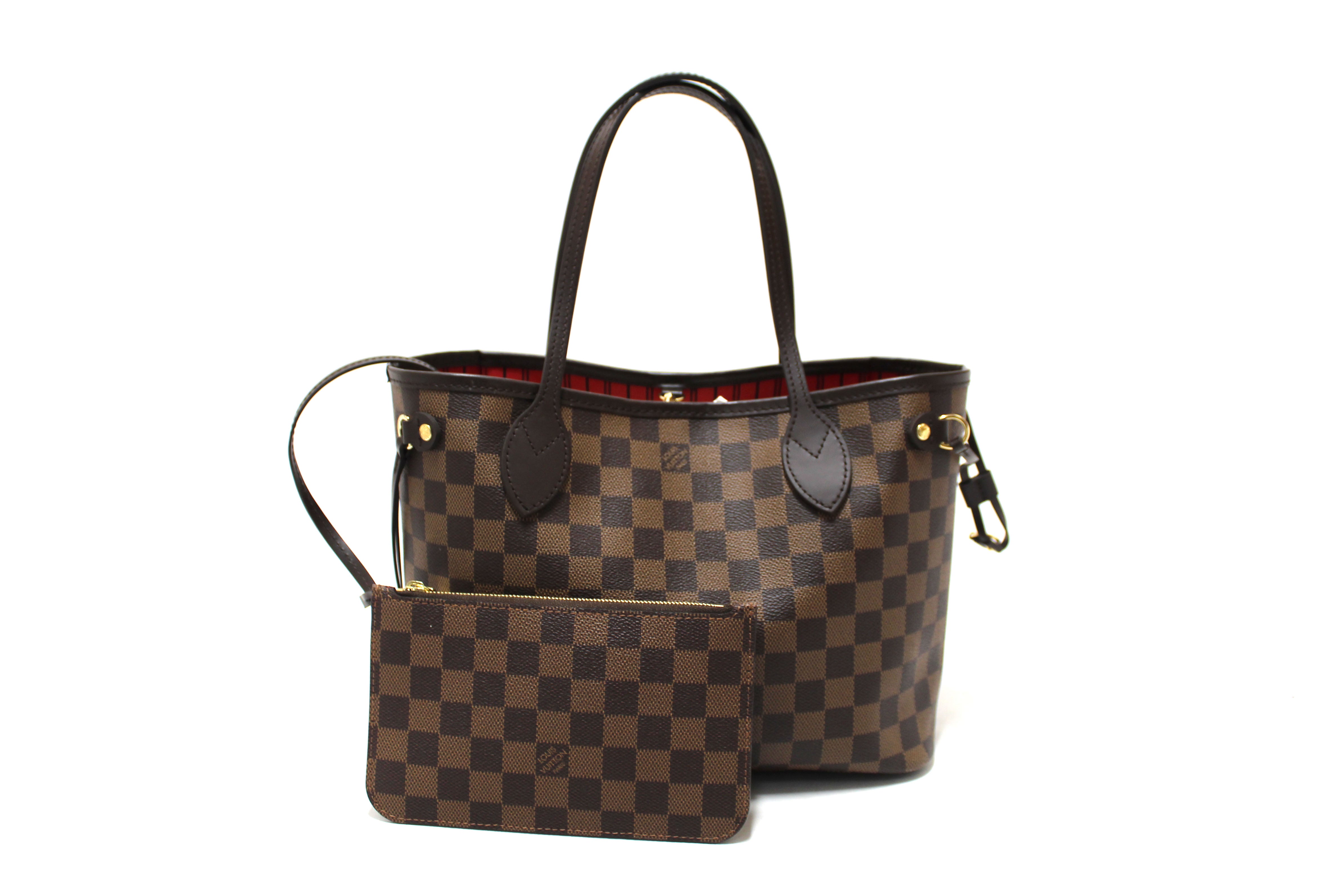 Authentic Louis Vuitton Damier Ebene Canvas Neverfull PM Shoulder Tote Bag - Luxury Handbag for Women, Perfect for Work, Travel & Shopping