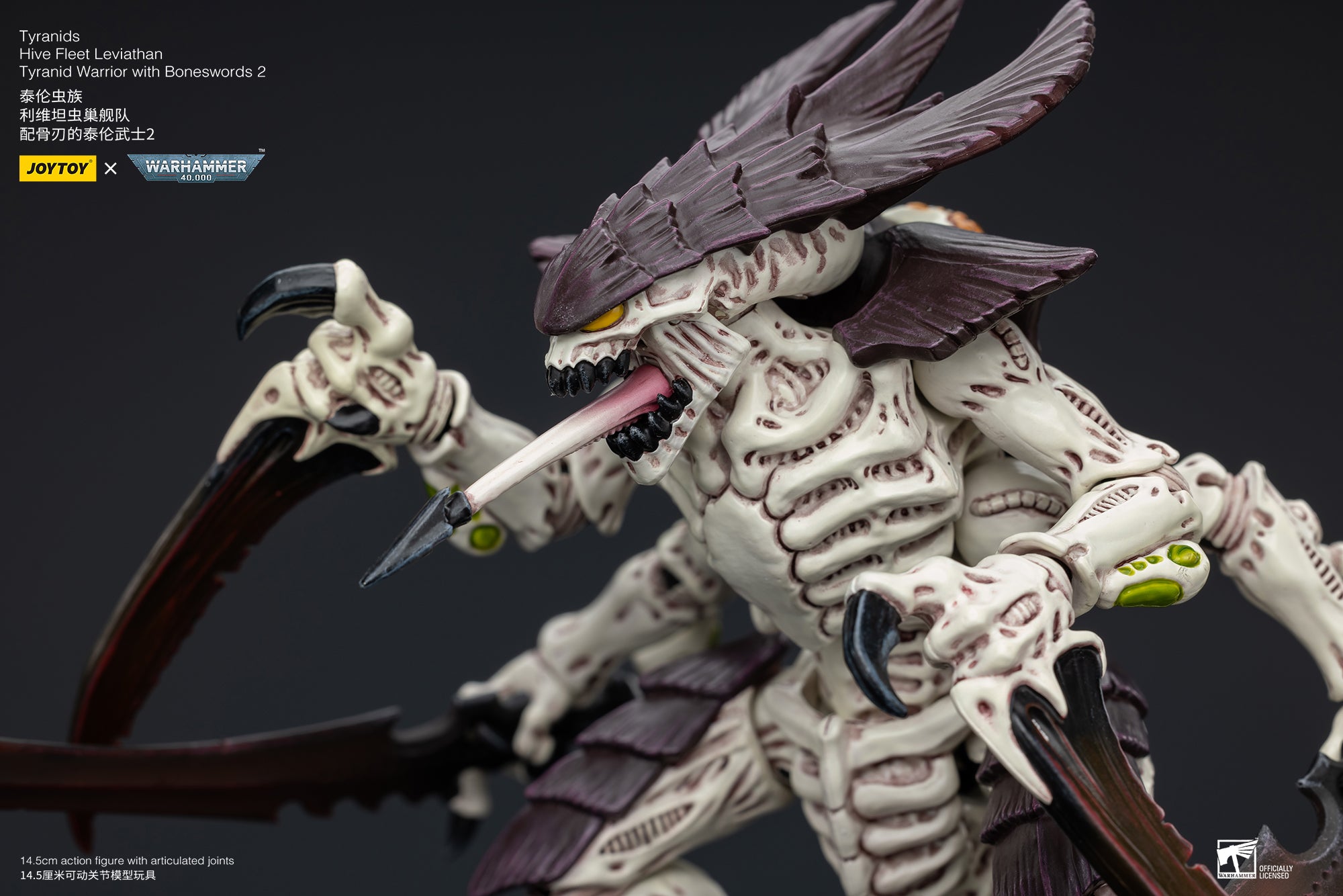 JOYTOY 1/18 Warhammer 40K Tyranids Hive Fleet Leviathan Tyranid Warrior Action Figure with Boneswords - Collectible Miniature for Tabletop Gaming, Display & Warhammer 40K Fans
