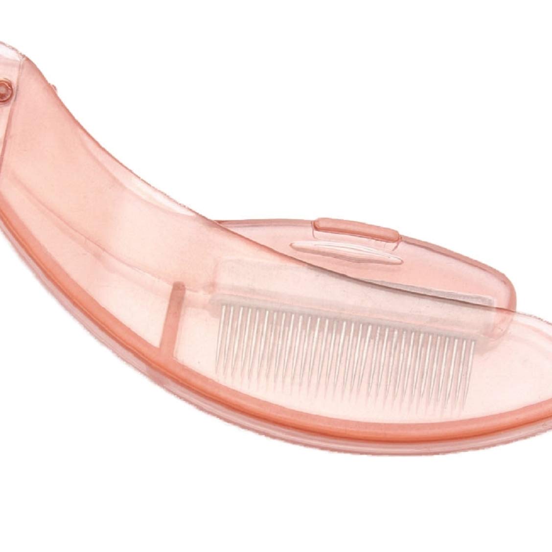 Professional Metal Eyelash & Eyebrow Comb Set - 2 Pack Pink Handle Folding Lash Brush for Perfect Definition | Salon, Makeup Kit & Travel Essential
