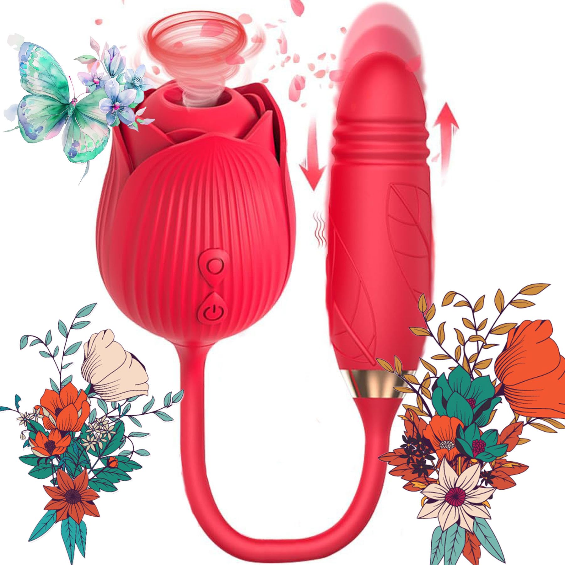 10-Speed Automatic Electric Rose Toy for Women - USB Rechargeable Adult Toy with Intense Suction & Continuous Vibration - Perfect for Solo Play, Couples & Relaxation (Model C78592)