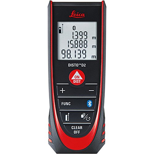 Leica 838725 DISTO D2 330ft Laser Distance Measurer with Bluetooth & Target - Perfect for Construction, Home Renovation, and DIY Projects