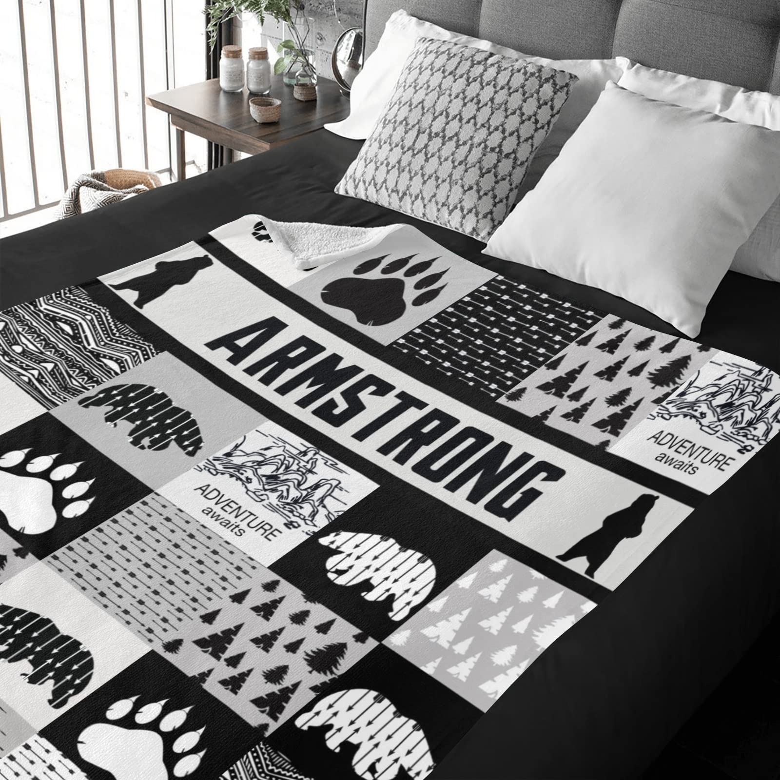 Personalized Woodland Animals Fleece Blanket with Name - Custom Baby Blanket for Boys & Girls, Soft Minky Flannel Blanket - Perfect for Nursery, Baby Shower Gifts & Cozy Bedtime