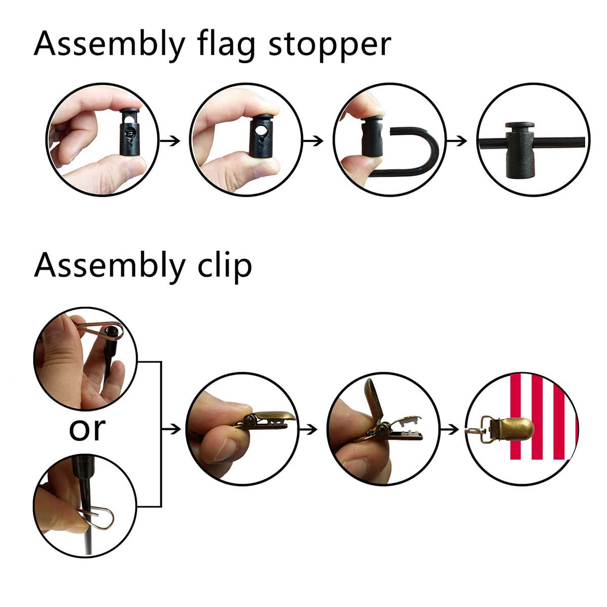 12-Piece Garden Flag Rubber Stoppers with Metal Tiger Clips & Springs - Durable Flag Stand Accessories for Outdoor Decor, Yard Signs & Seasonal Displays
