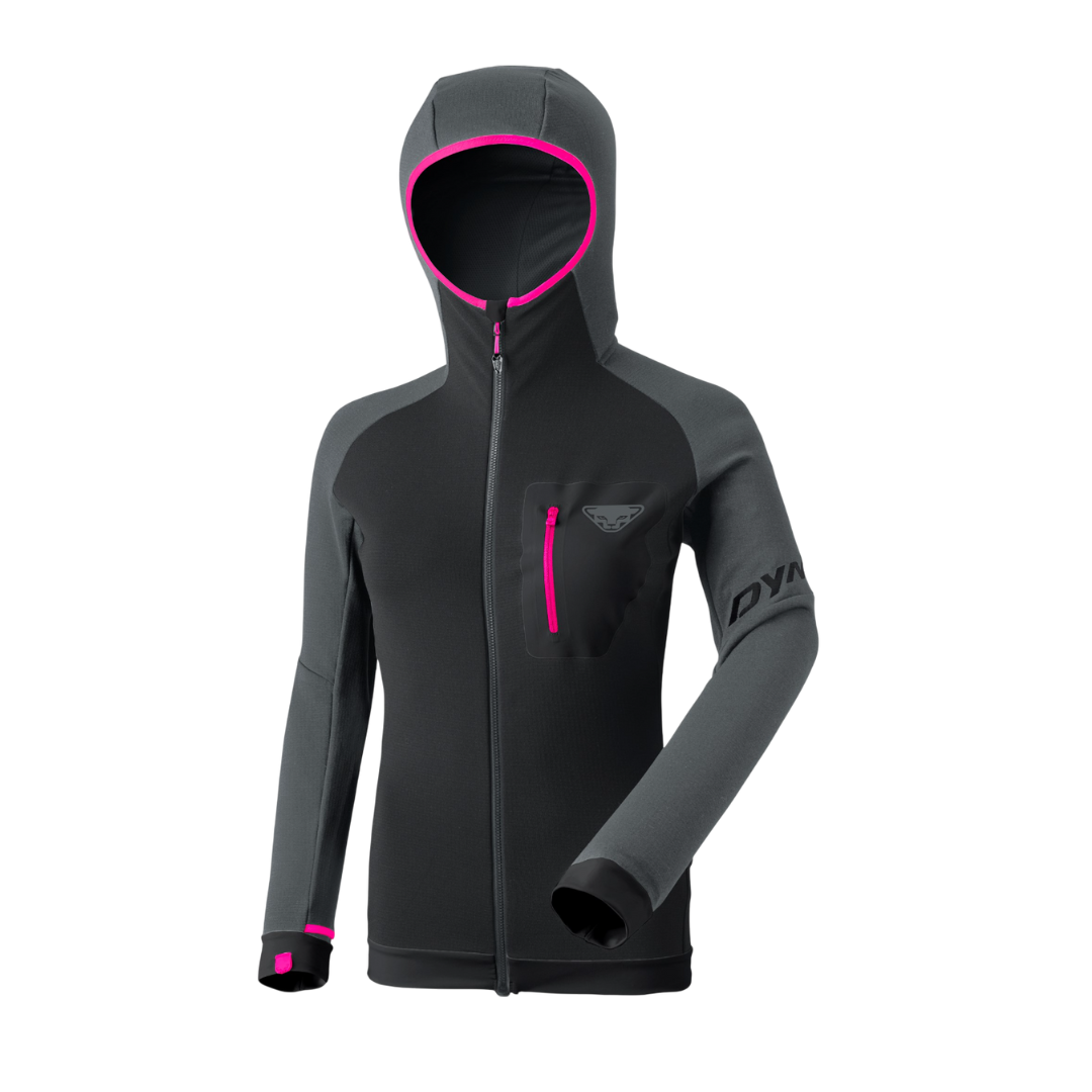 DYNAFIT Women's Radical Polartec Hooded Jacket - Lightweight Winter Running & Skiing Jacket for Outdoor Activities