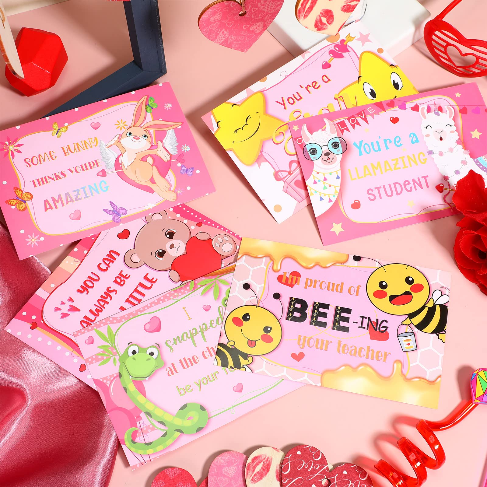 72pcs Teacher Valentine Cards for Students - 4x6 Inch Fill-in Notecards - Classroom Gifts & Appreciation