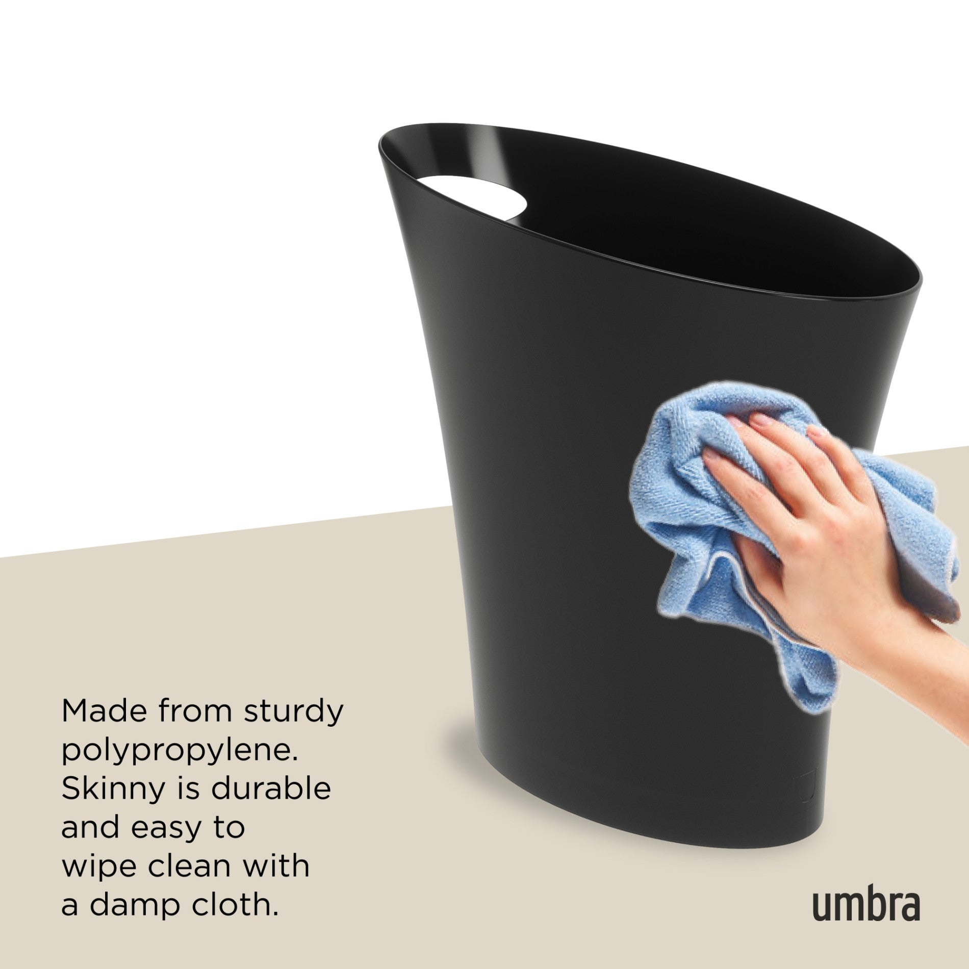 Slim Trash Can - Small Space Garbage Bin for Bathroom, Kitchen, Office & Dorm - Odor Control & Space Saving Waste Basket
