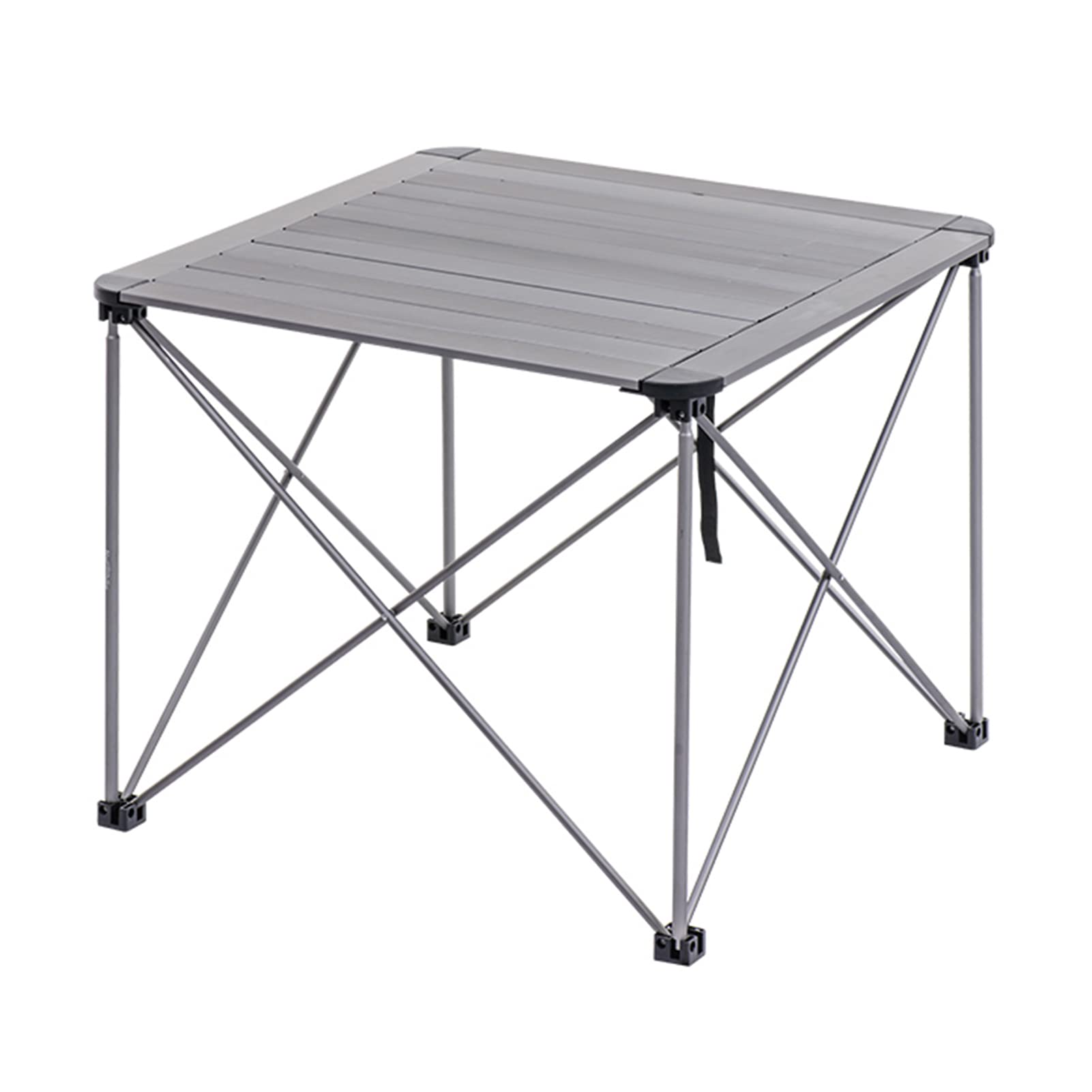 Ultra-Light Portable Folding Camping Table - Square Aluminum Outdoor Side Table for Camping, Picnic, Fishing, Travel & Beach (Size L, Silver Grey) | Compact & Durable for Backyard, RV & Tailgating