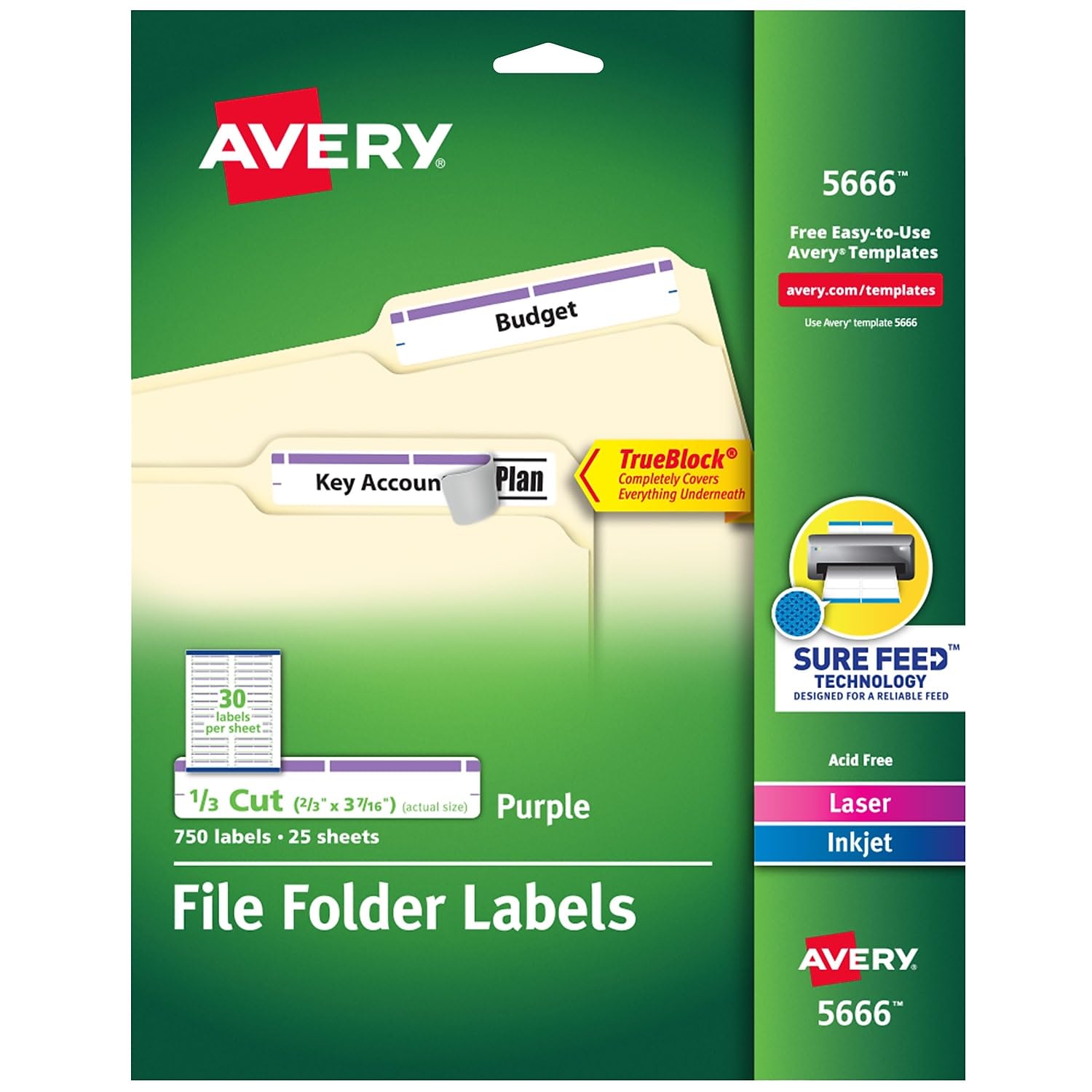Avery Self-Adhesive File Folder Labels for Laser/Inkjet - Office Organization