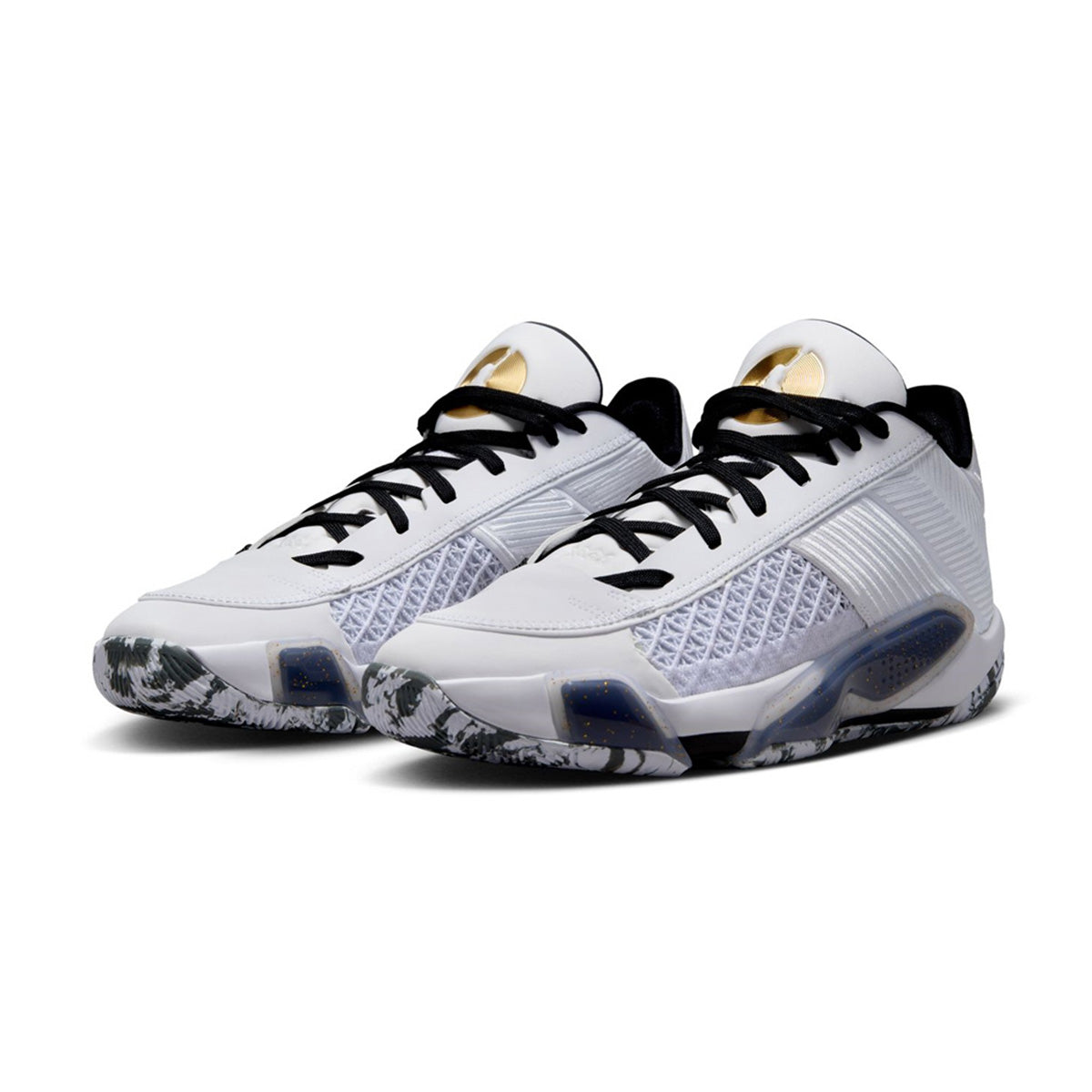 Air Jordan XXXVIII Low PF Basketball Shoes - White Black Men's Sneakers for Court Performance & Casual Wear
