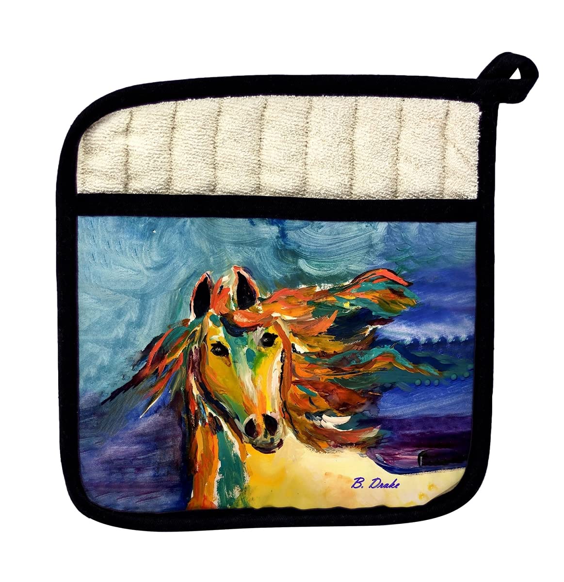 Vibrant Horse Design Heat Resistant Pot Holder - Perfect for Kitchen, BBQ, and Hot Dish Handling