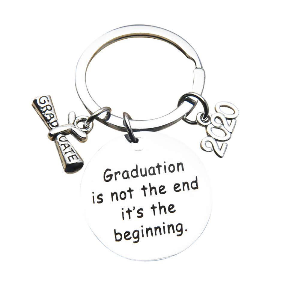 2020 Graduation Keychain - Stainless Steel Memorial Keyring for Class of 2020, Durable School Keepsake Gift for Graduates, Perfect for Commencement, Alumni Reunions, and Daily Use