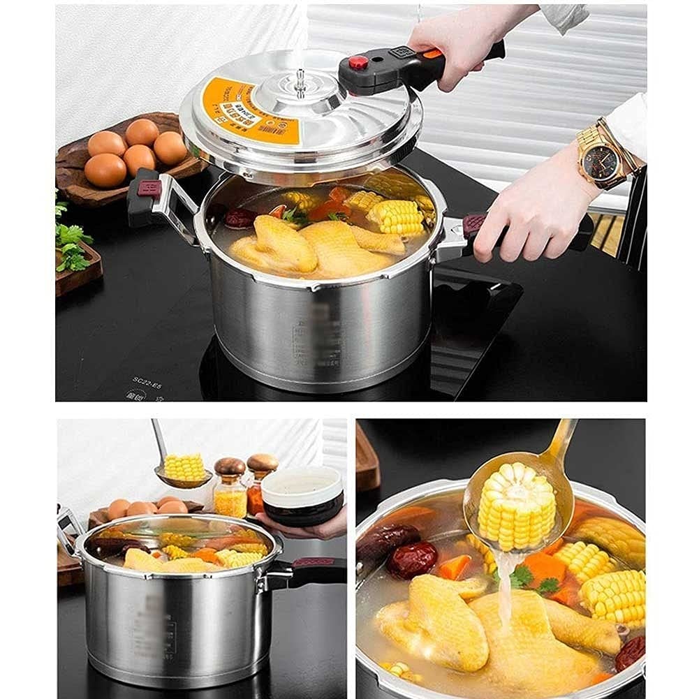 Explosion-Proof Stainless Steel Pressure Cooker 4L - Thickened Design for Gas & Induction Hobs - Large Capacity Home Cooking Pot for Soups, Stews & Meal Prep