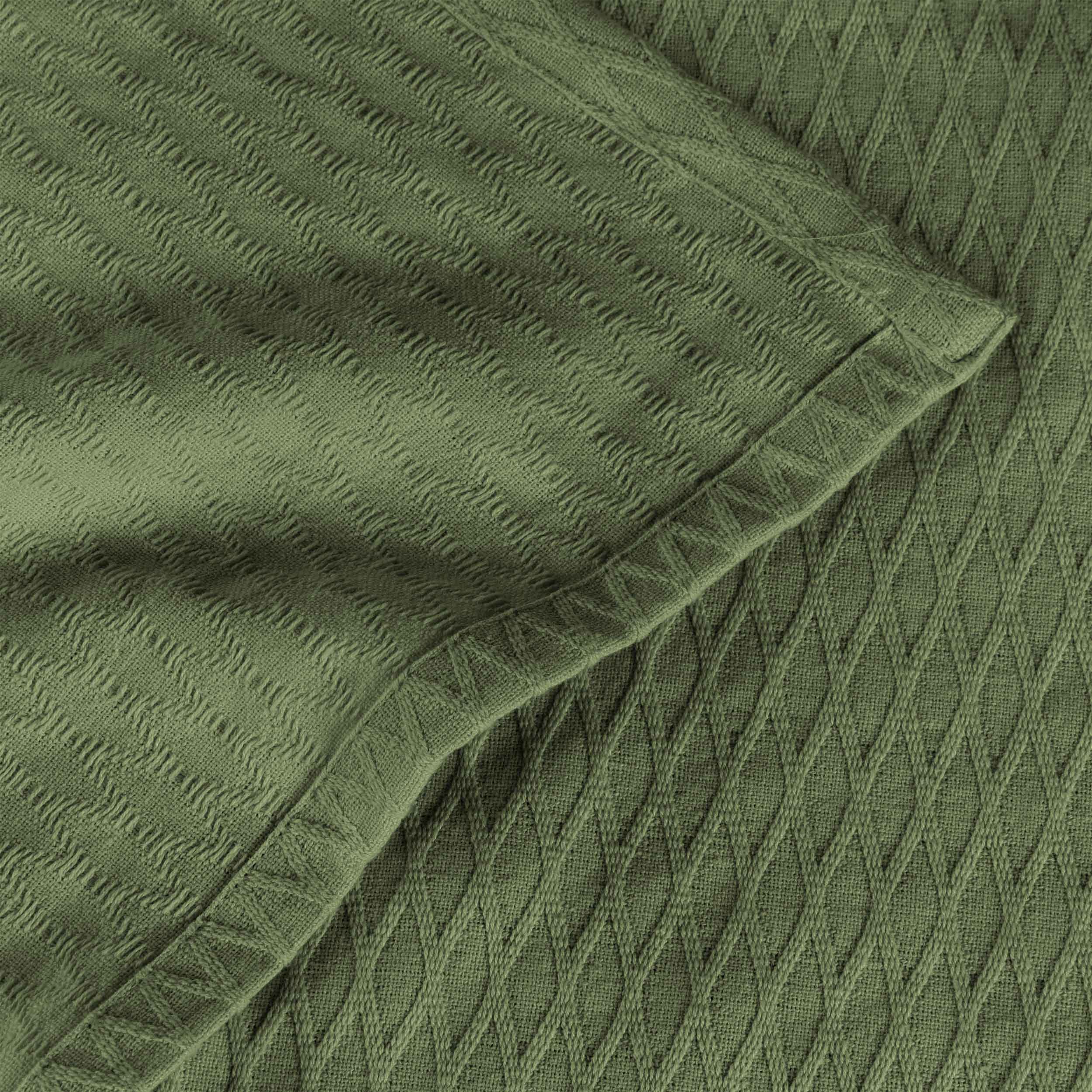 Premium Cotton All-Season Diamond Pattern Bed Blanket & Sofa Throw - Soft Cozy Blanket for Bedroom, Living Room, Travel and Gift Giving