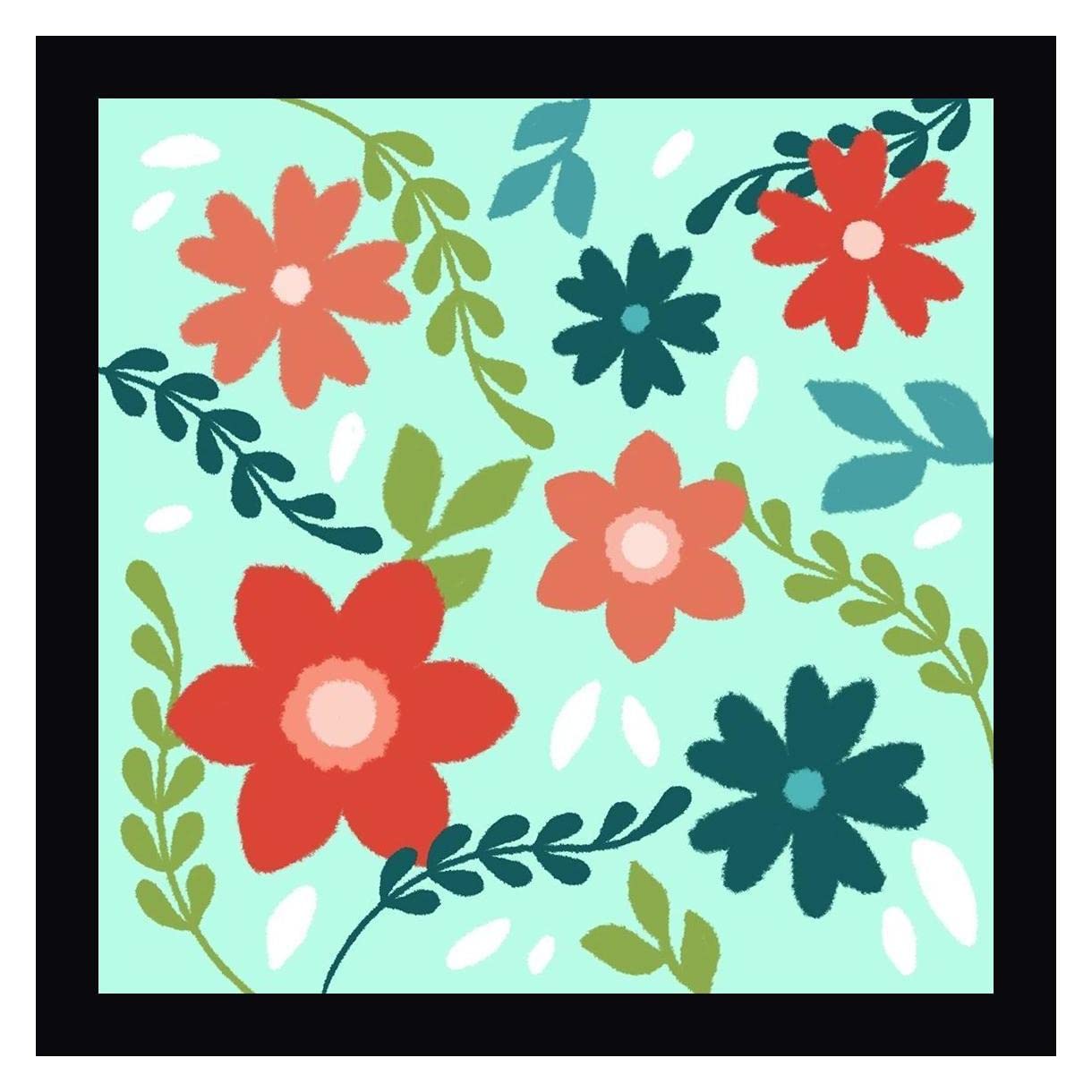 Floral Sense 1 by Marcus Prime - 20x20 Inch Framed Canvas Wall Art Print with Black Wood Frame - Ready to Hang - Perfect for Living Room, Bedroom & Office Decor