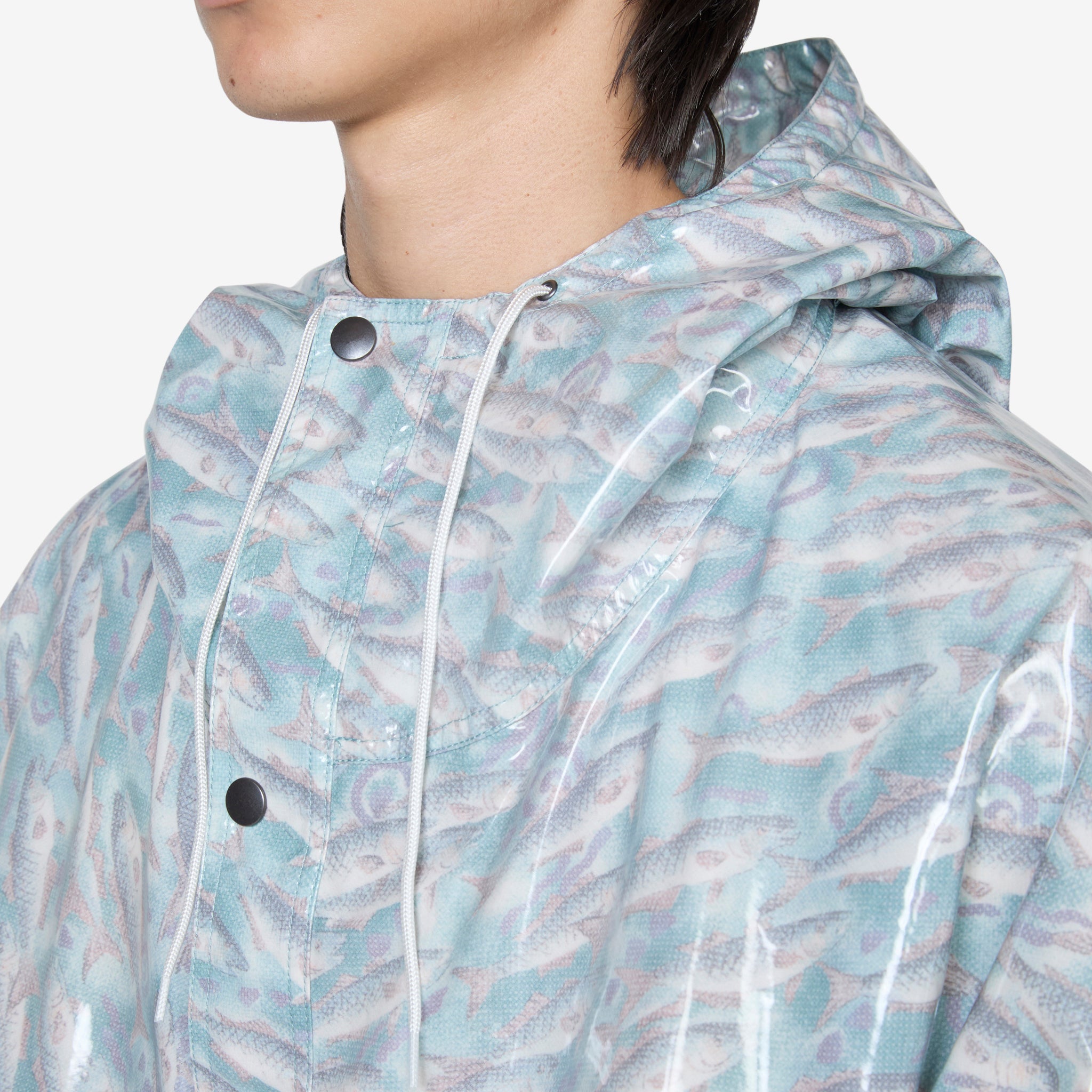 Men's 70D Nylon Cruiser Jacket with Waterproof Fish Print - Lightweight Windbreaker for Outdoor Fishing, Hiking & Casual Wear