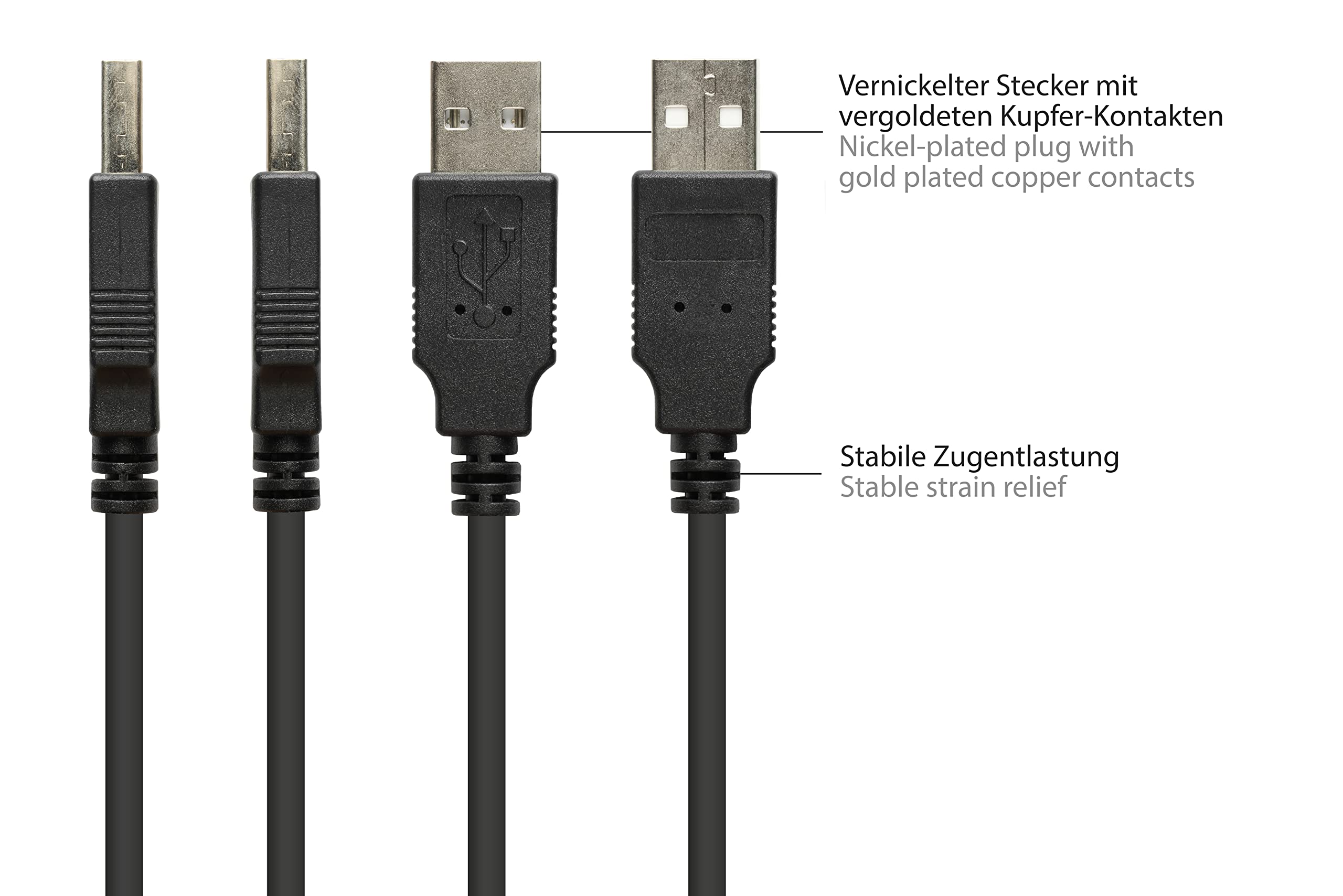 Premium USB 2.0 Cable A to Micro B 0.3m (1ft) High-Speed Data Sync & Charging Cord for Smartphones, Cameras & Tablets - Perfect for Home, Office & Travel Use