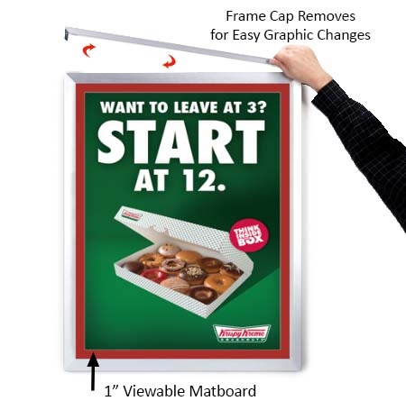 Euro Style Designer Slide-In Picture Frame for 12x24 Posters with 1 Wide Matboard - Perfect for Home Decor, Office Display & Art Gallery Exhibits