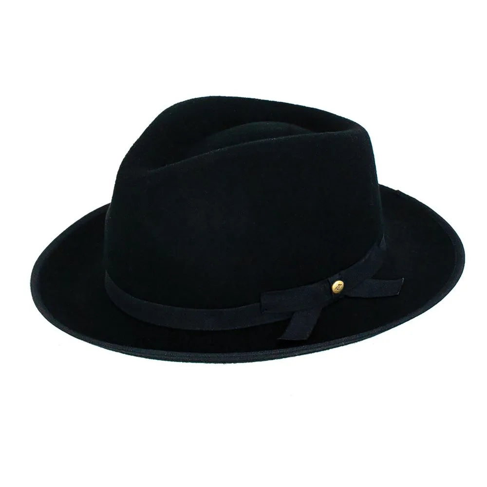 Peter Grimm Halen Wool Felt Fedora Hat for Men - Classic Vintage Style Wide Brim Hat for Outdoor, Travel & Fashion