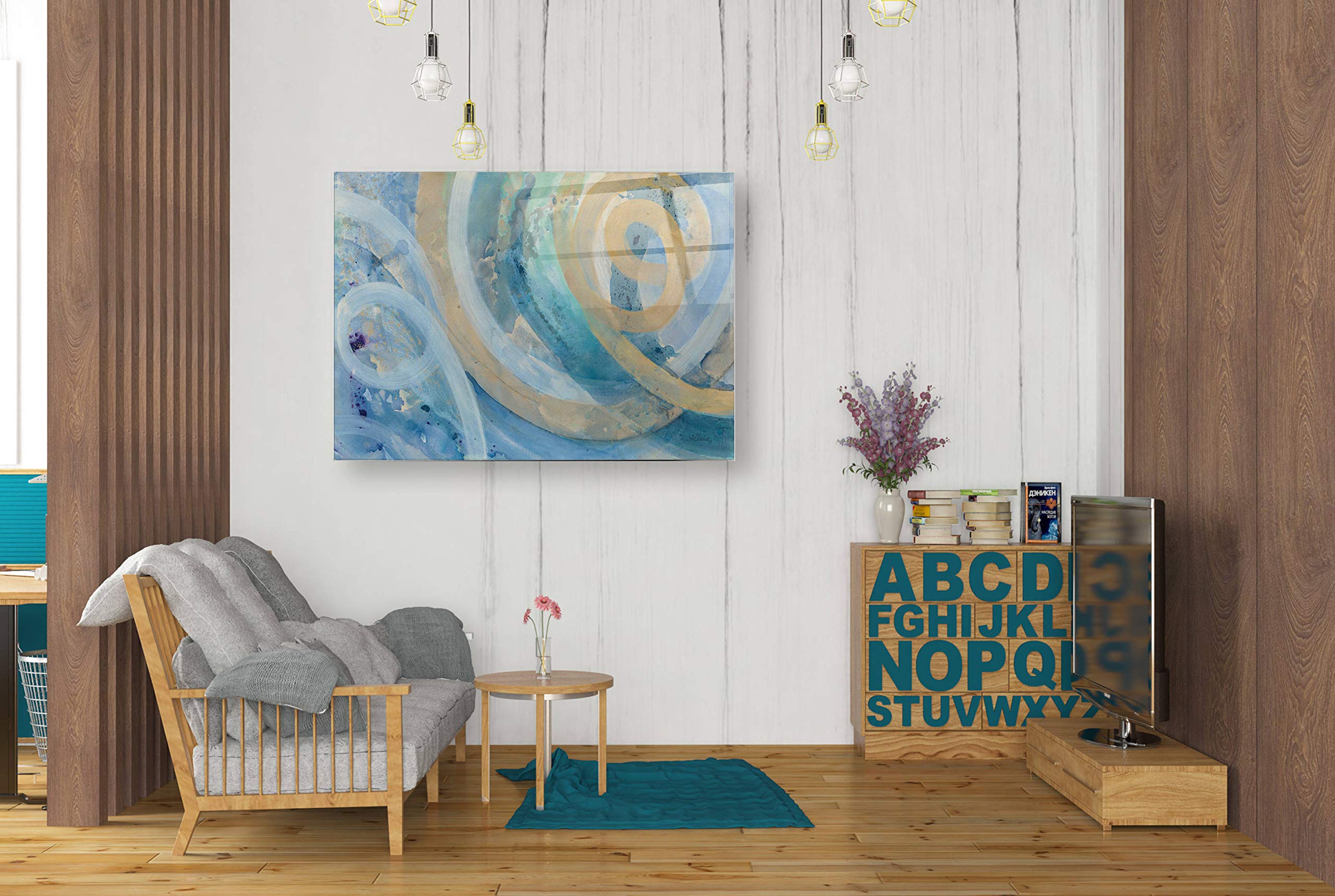 Albena Hristova 'On the Roller Coaster' Acrylic Glass Wall Art - 24x36 Inches Modern Abstract Painting for Living Room, Bedroom & Office Decor