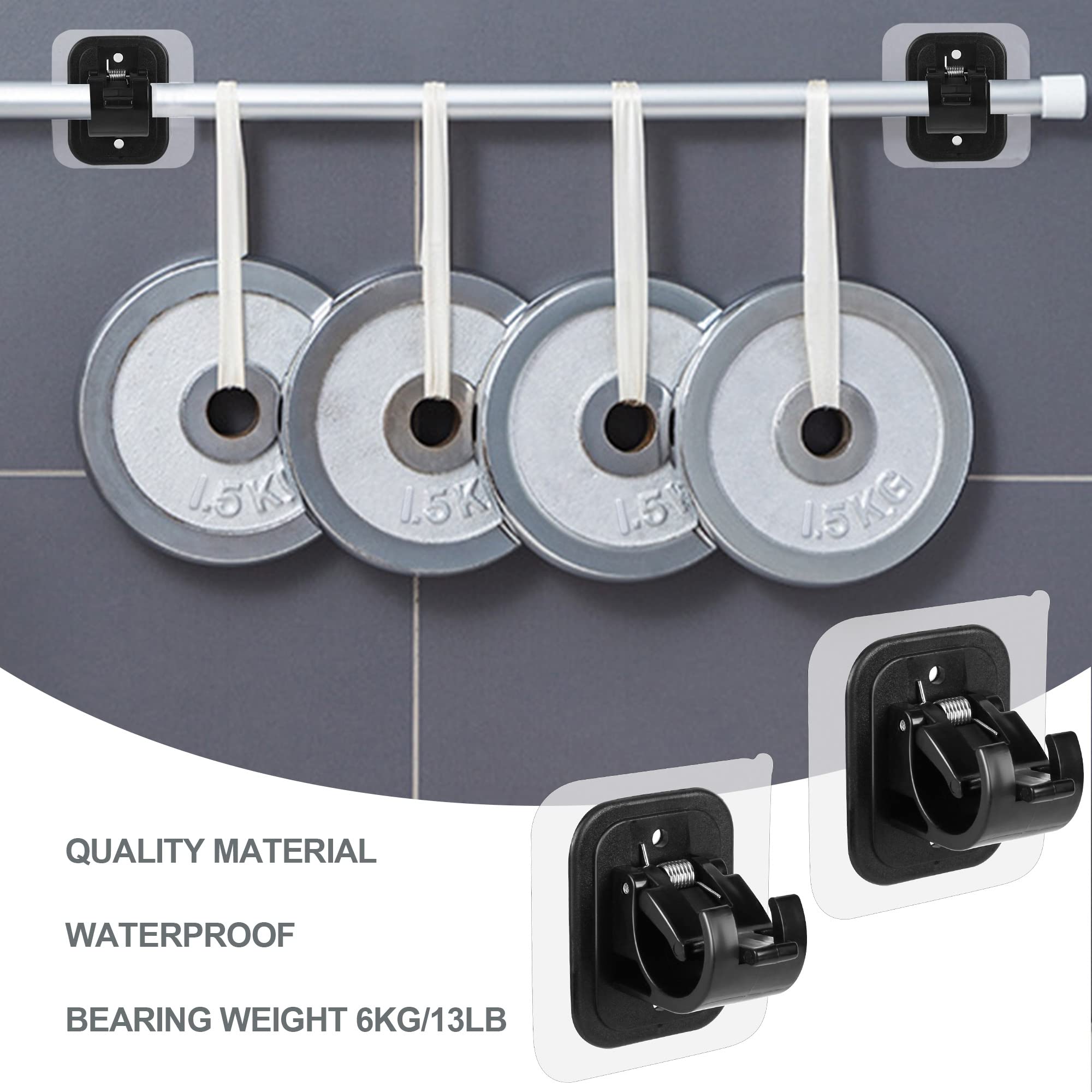 10PCS No Drill Self Adhesive Curtain Rod Holders - Adjustable Brackets for Bathroom, Kitchen, Home & Hotel - Easy Installation, No Tools Needed - Perfect for Windows, Showers & Drapes (Black)