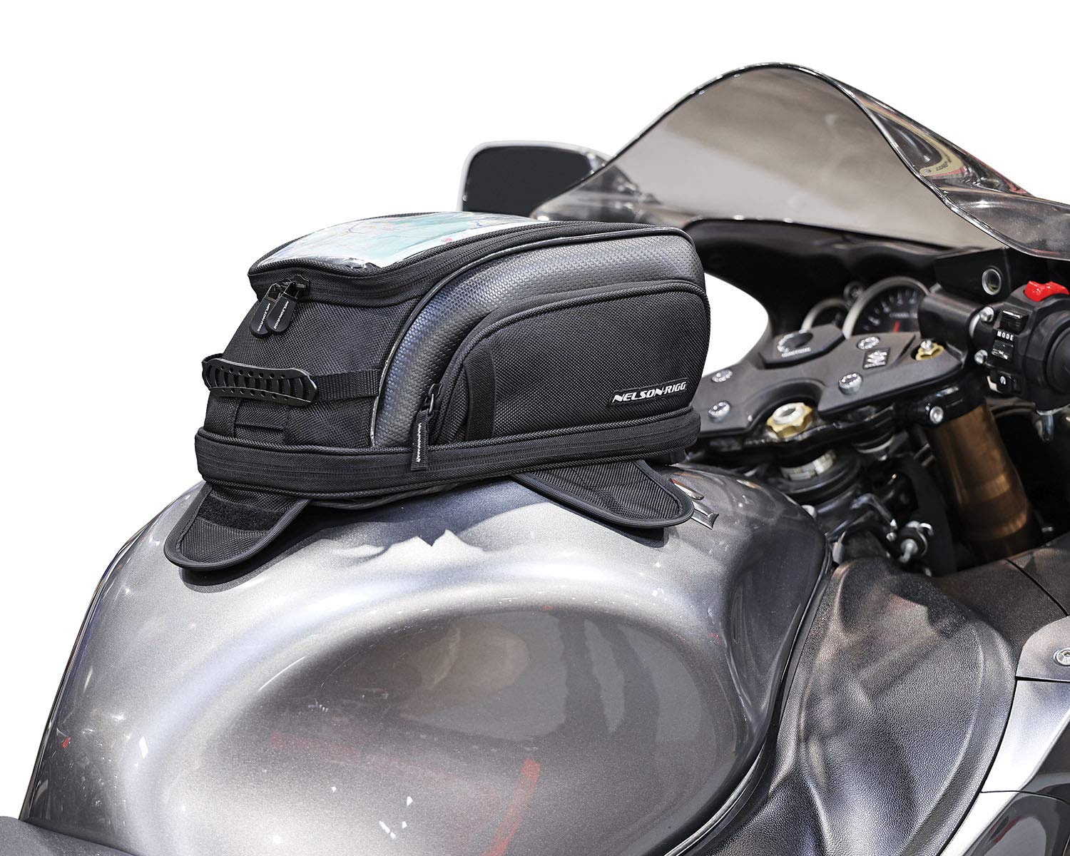 Nelson-Rigg Commuter Sport Motorcycle Tank Bag - Magnetic & Strap Dual Mount System for Secure Riding - Perfect for Daily Commute and Adventure Tours