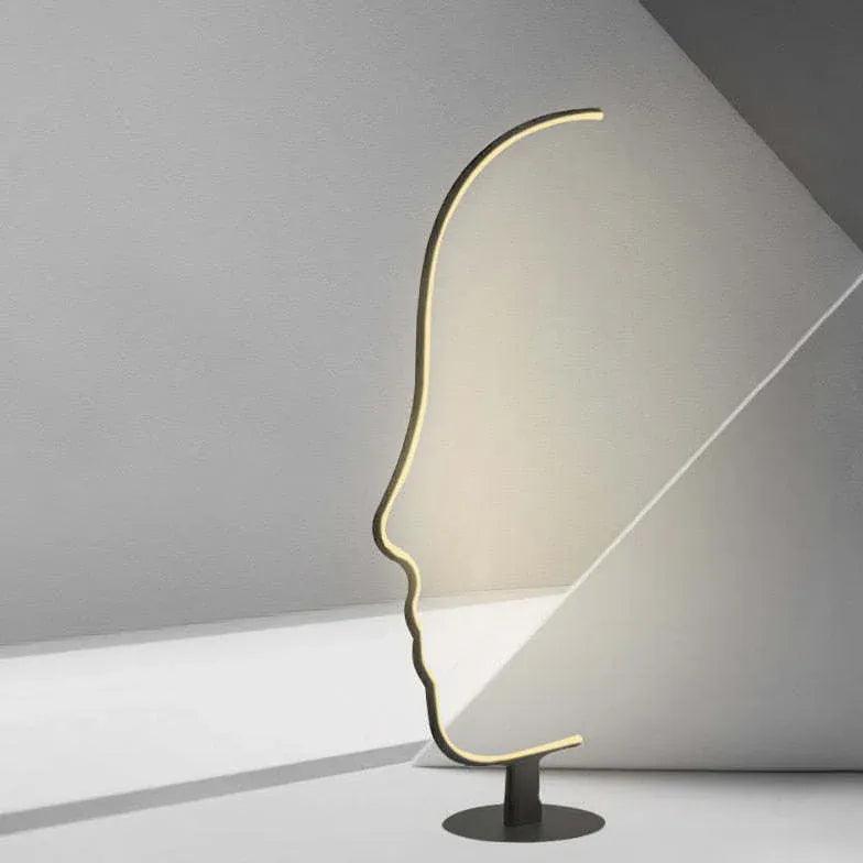 Modern Artistic Side Face Outline Table Lamp - Elegant Home & Office Decor for Living Room, Bedroom, or Study