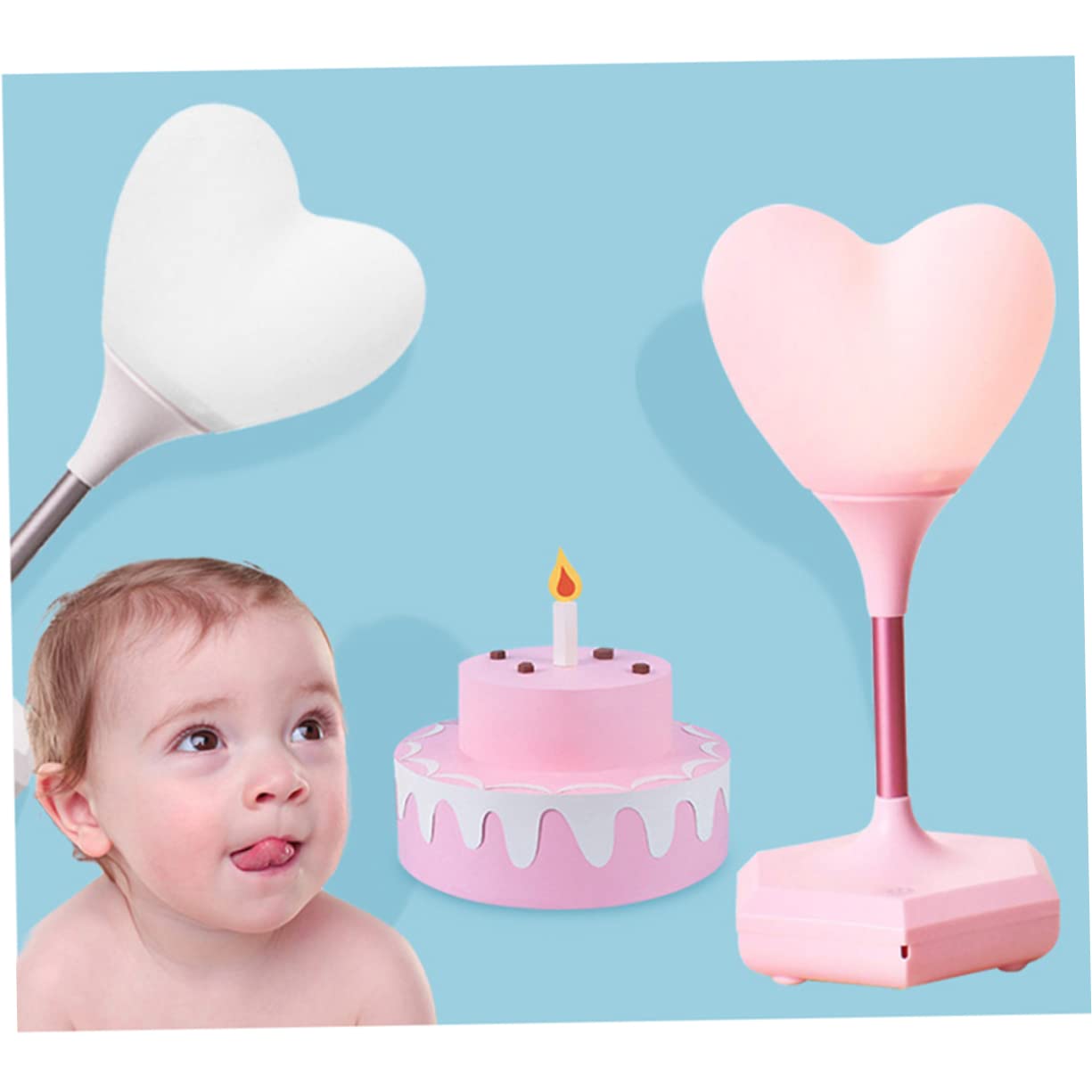 HEMOTON Heart Shaped LED Night Light with USB Charging - Touch Control, Soft Warm Light for Bedroom, Nursery, Valentine's Day Gift, Home Decor (Perfect for Romantic Nights, Kids' Rooms & Cozy Ambiance)