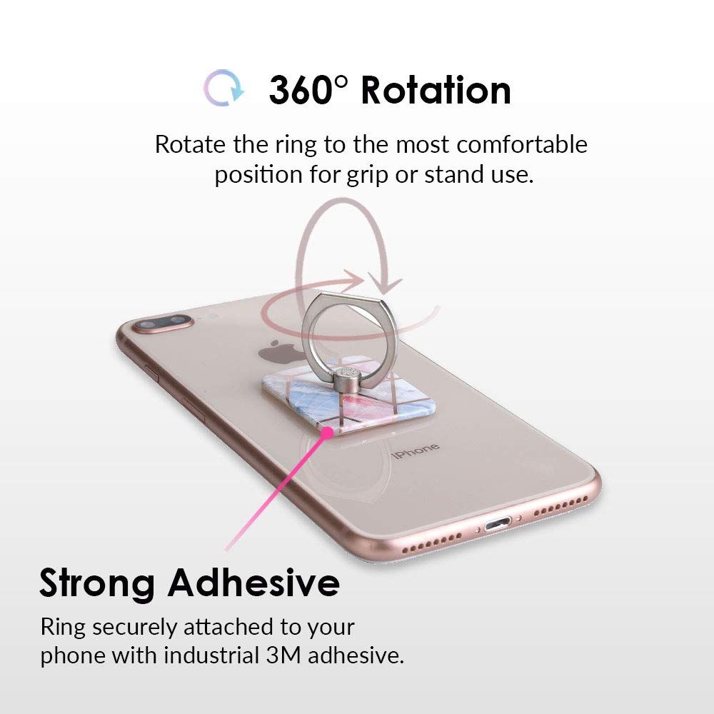 Velvet Caviar Phone Ring Holder - Grip Stand for iPhone & Galaxy (No Silicone/Leather) - Perfect for Selfies & Videos