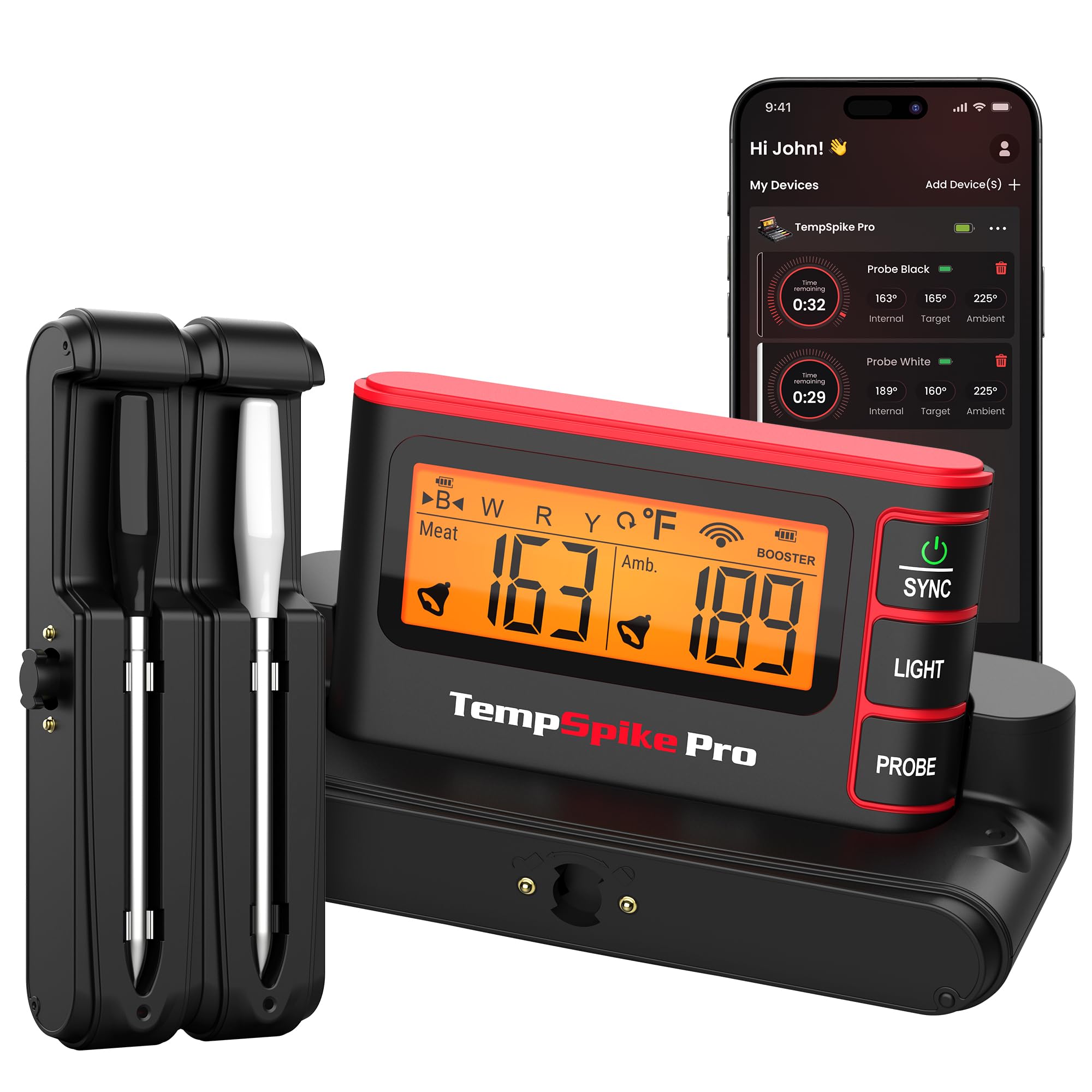 ThermoPro WiFi Bluetooth Wireless Meat Thermometer with Detachable Probe - Digital Cooking Thermometer for Grilling, Smoking, Oven & Frying - 1050°F Heat Resistant - Perfect for BBQ, Roasting & Baking at Home or Outdoor Cooking