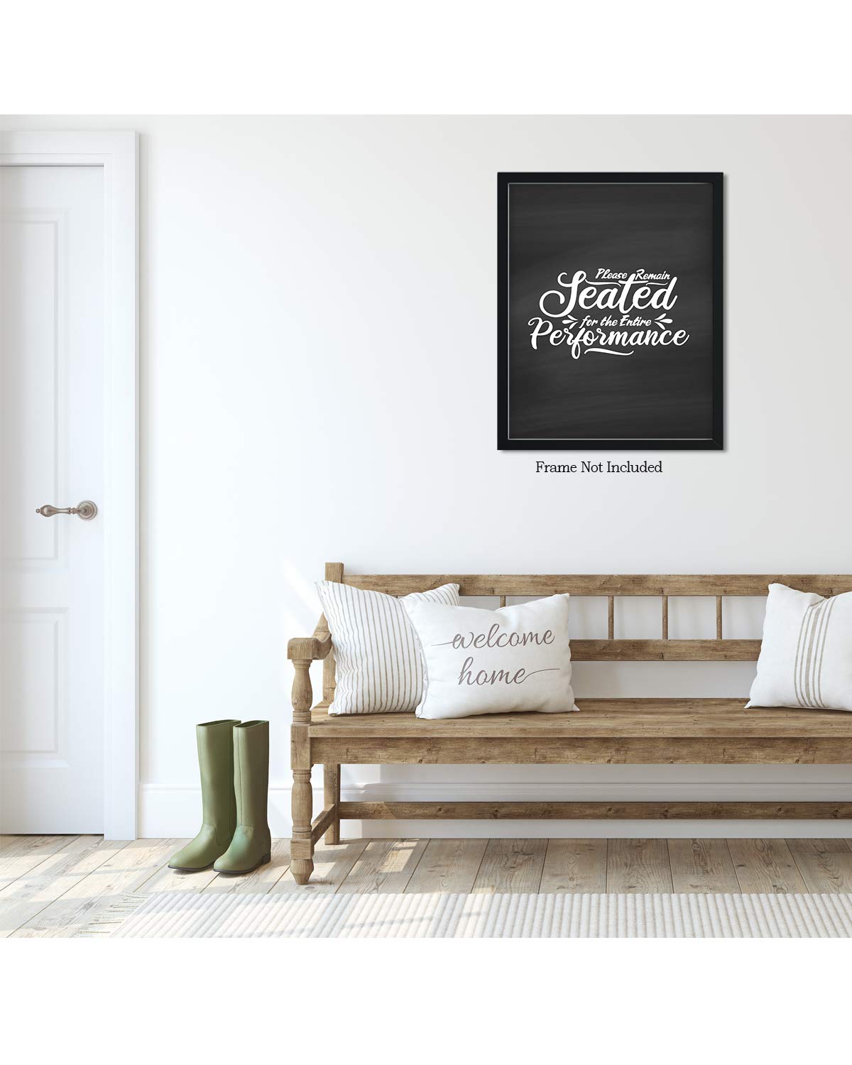 Please Remain Seated for the Entire Performance Wall Art Print - 32x40 Inch Unframed Canvas Poster - Modern Bathroom Decor & Powder Room Wall Decor - Perfect for Home, Office or Gift Giving
