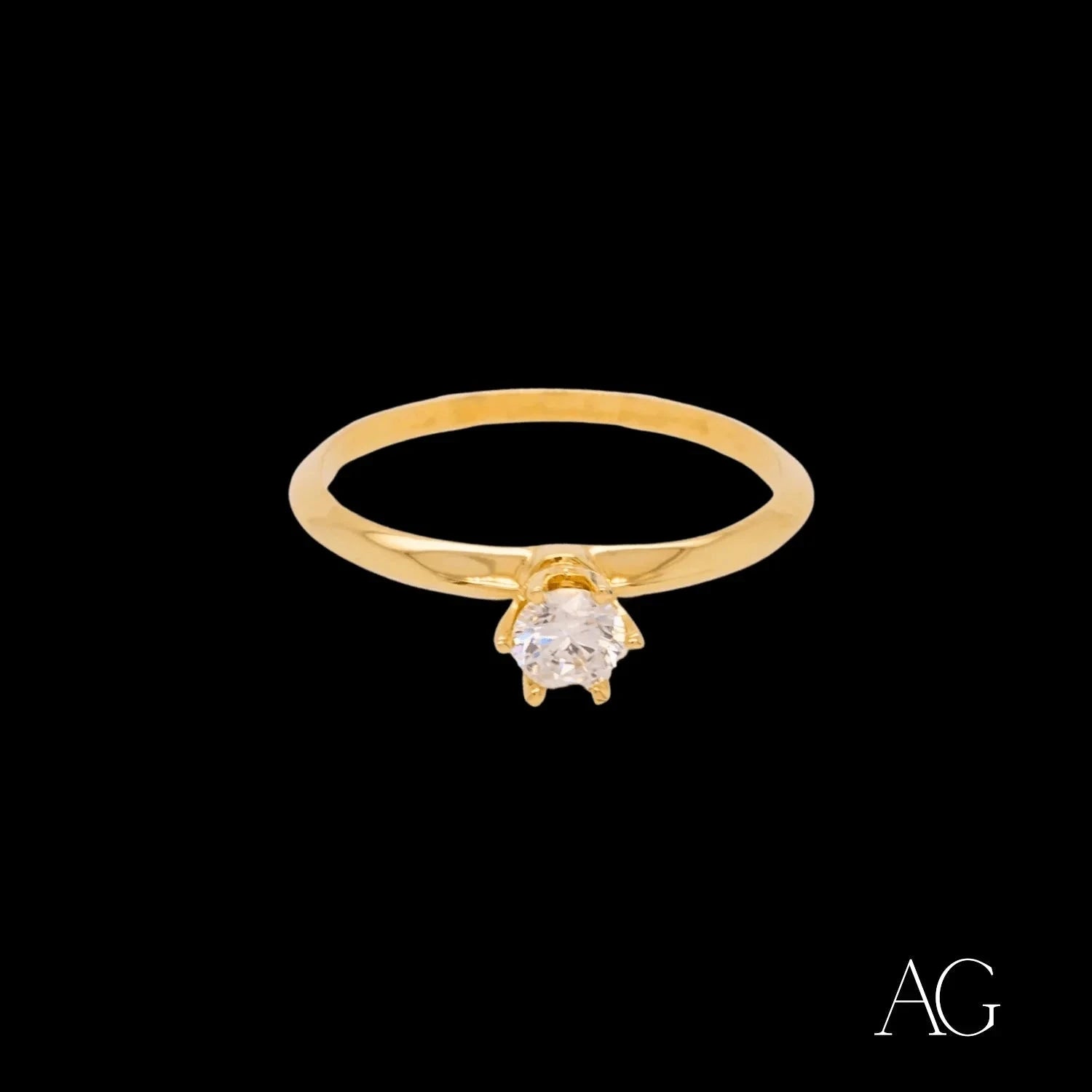 18K CZ Solitaire Ring - Timeless Elegance for Engagement, Wedding & Anniversary Gifts